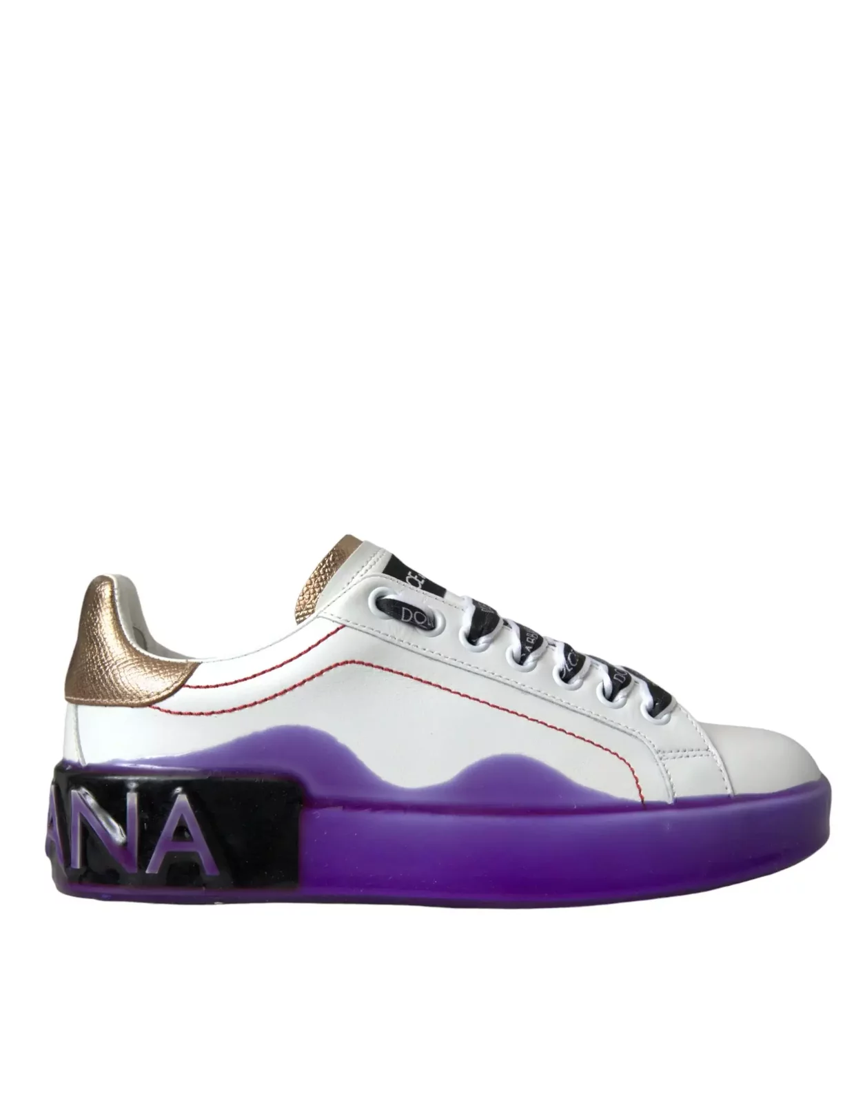 Portofino Leather Sneakers Purple Sole - White / EU35/US4.5