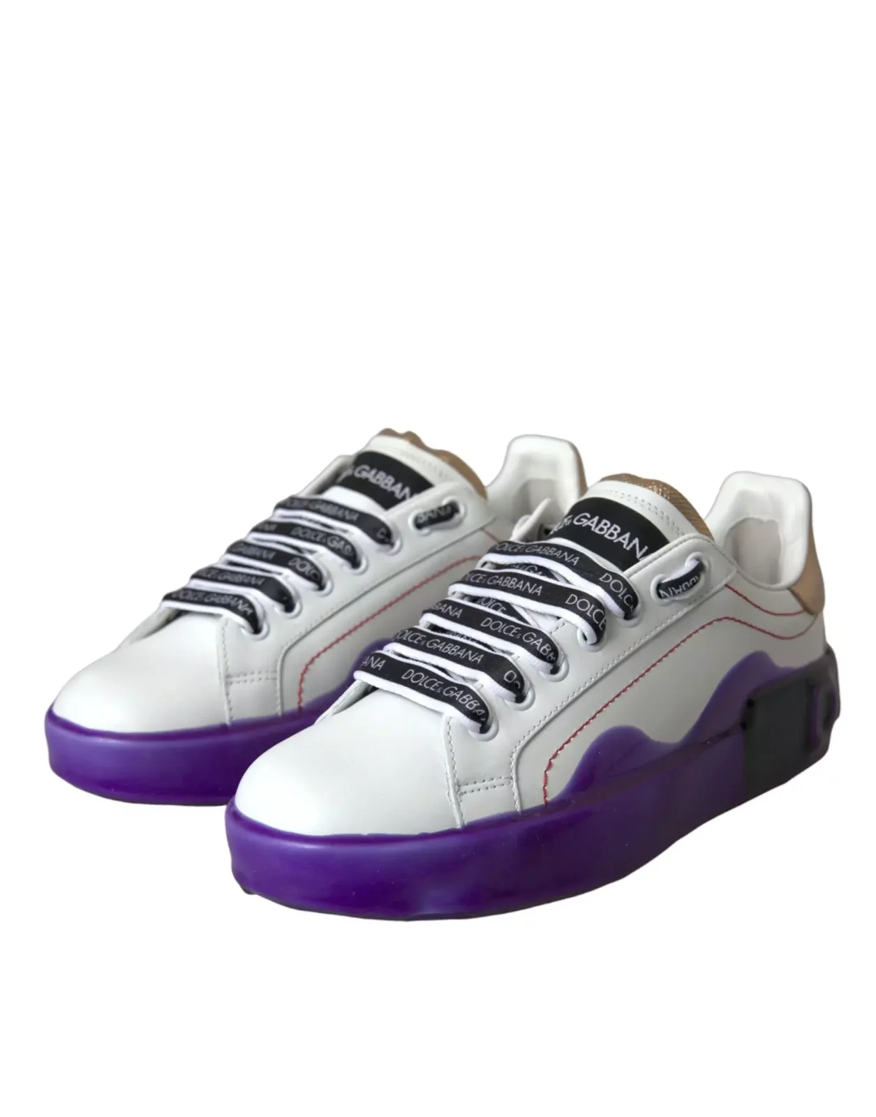 Portofino Leather Sneakers Purple Sole - White / EU35/US4.5