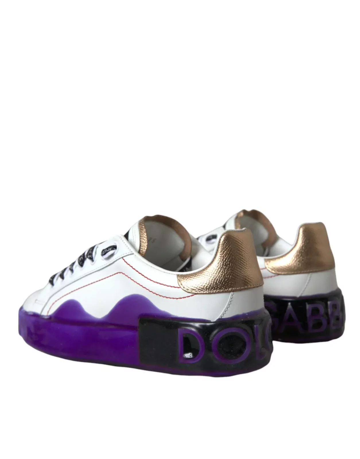 Portofino Leather Sneakers Purple Sole - White / EU35/US4.5