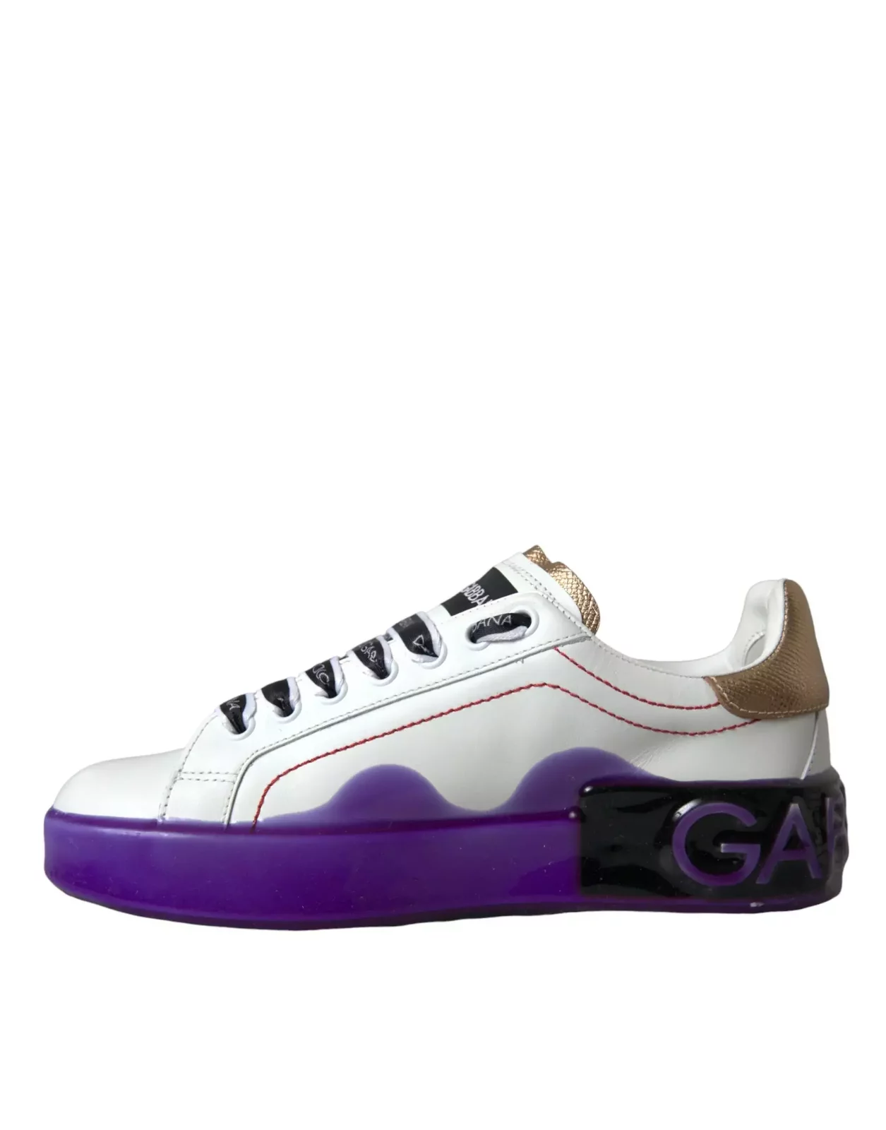 Portofino Leather Sneakers Purple Sole - White / EU35/US4.5