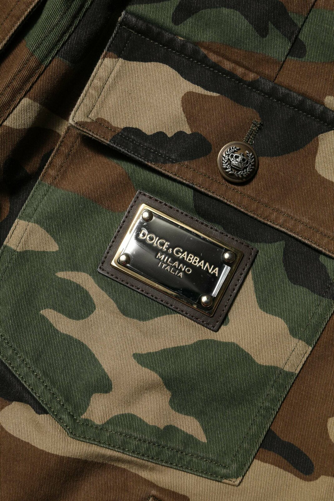 Camouflage Cotton Cargo Pants with Zipper Closure and Logo Details - Multicolor / IT36|XXS