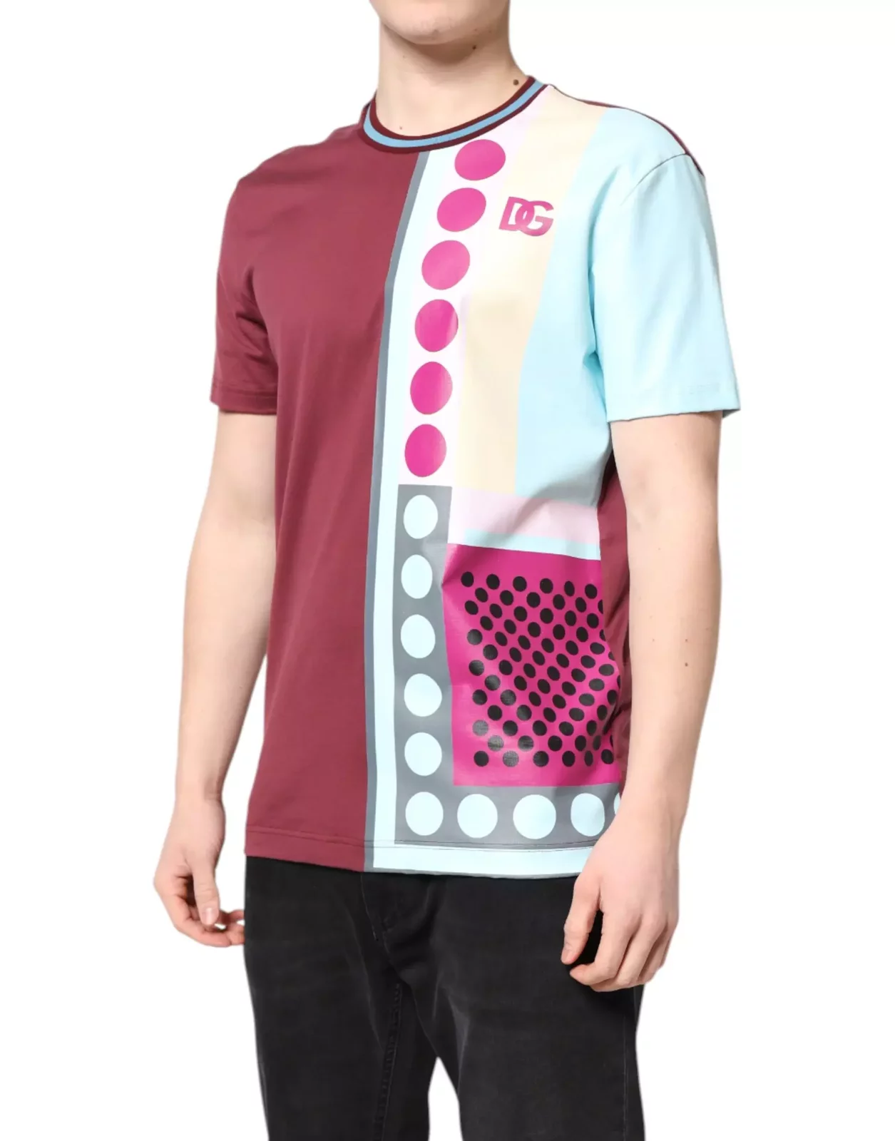 Geometric Print Short Sleeve TShirt - Multicolor / IT52 | XL