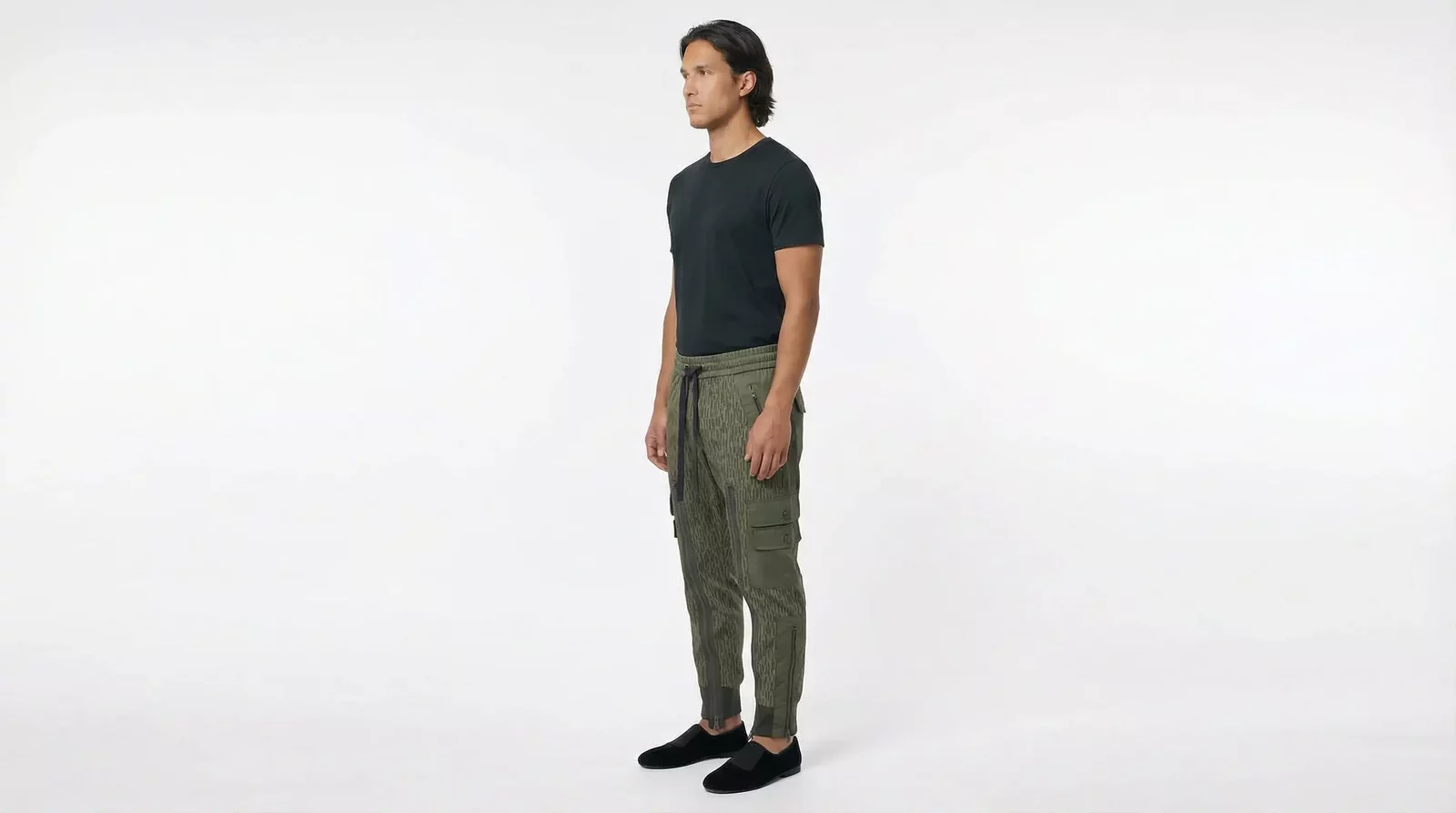 Camouflage Cargo Pants Zip Detail - Green / IT48 | M