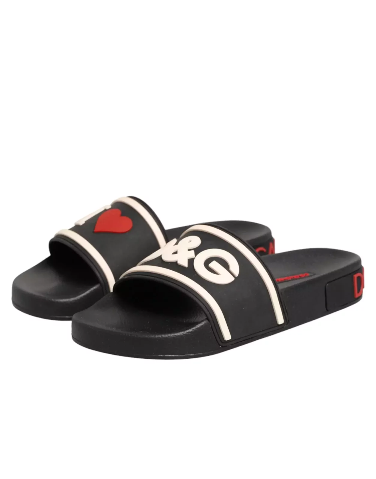 Rubber Slides Sandals Beachwear Shoes - Black / EU35/US4.5