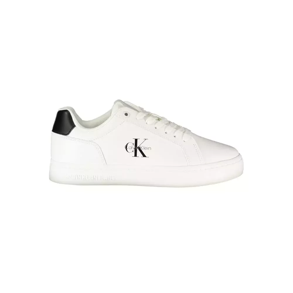Leather Sneakers with Bold Contrast Details - White / EU36/US6