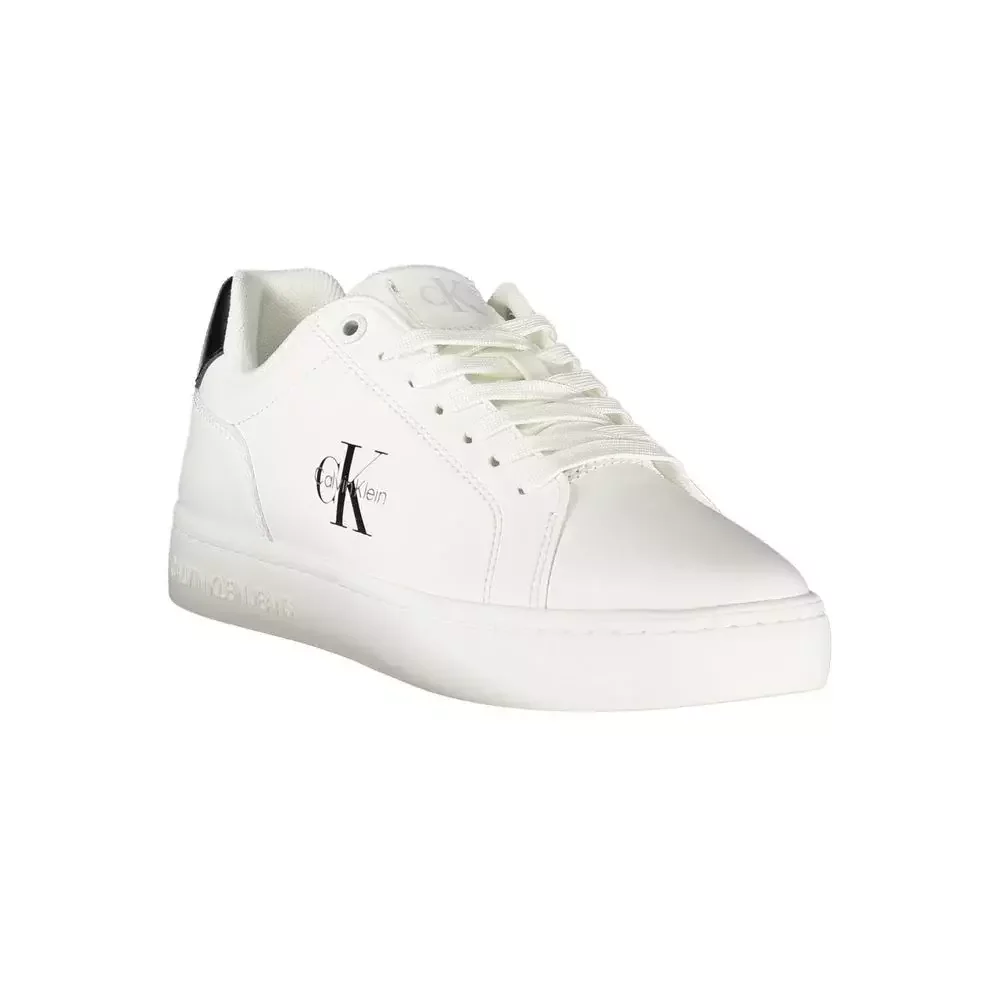 Leather Sneakers with Bold Contrast Details - White / EU36/US6
