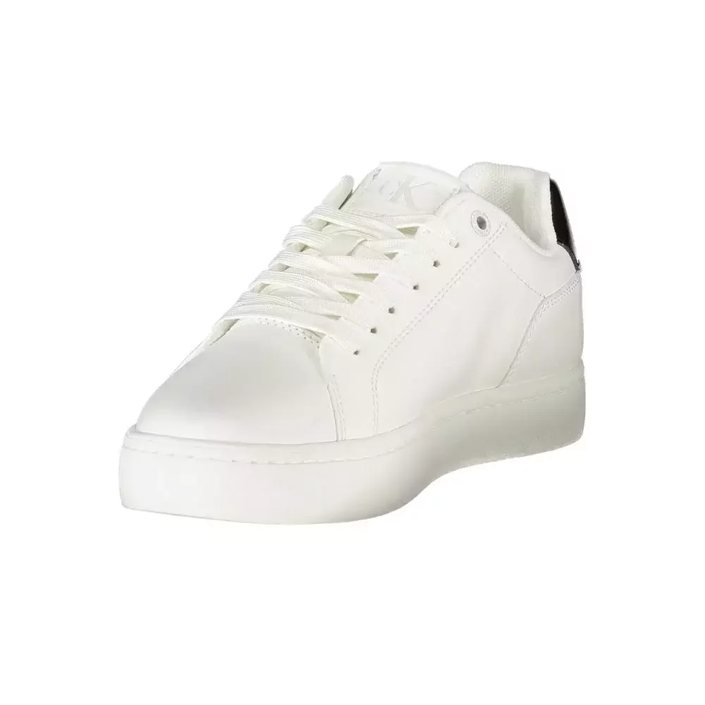 Leather Sneakers with Bold Contrast Details - White / EU36/US6
