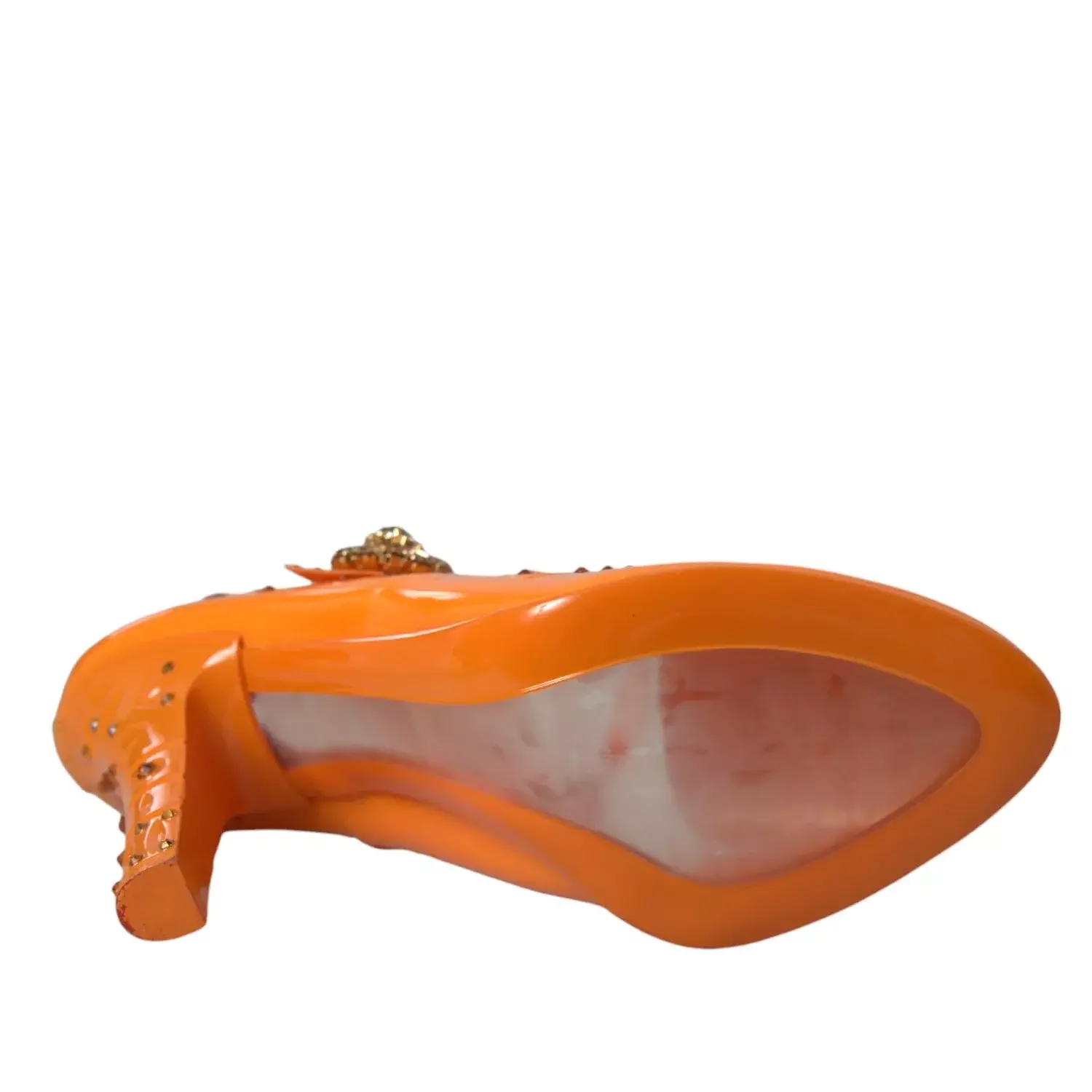 Embellished PVC Pumps Mary Jane Style - Orange / EU39/US8.5