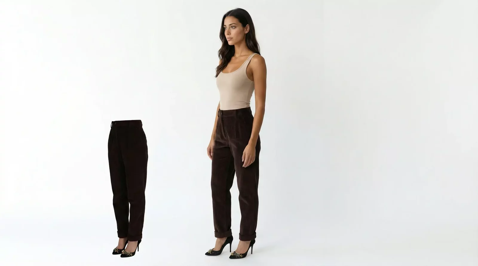 Corduroy Trousers Brown - Bordeaux / IT40|S