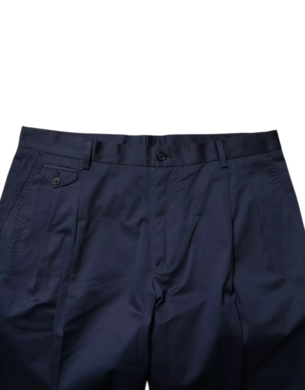 Pleated Cotton Shorts - Blue / IT44 | XS