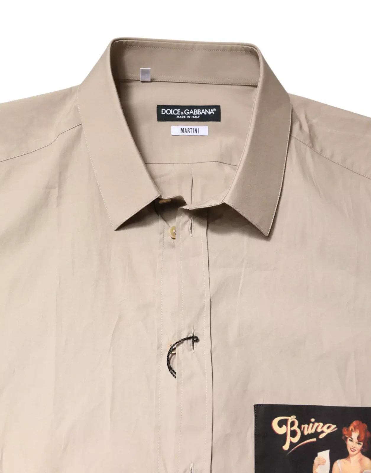 Long Sleeve Shirt with Pocket Graphic - Beige / IT45 | 3XL