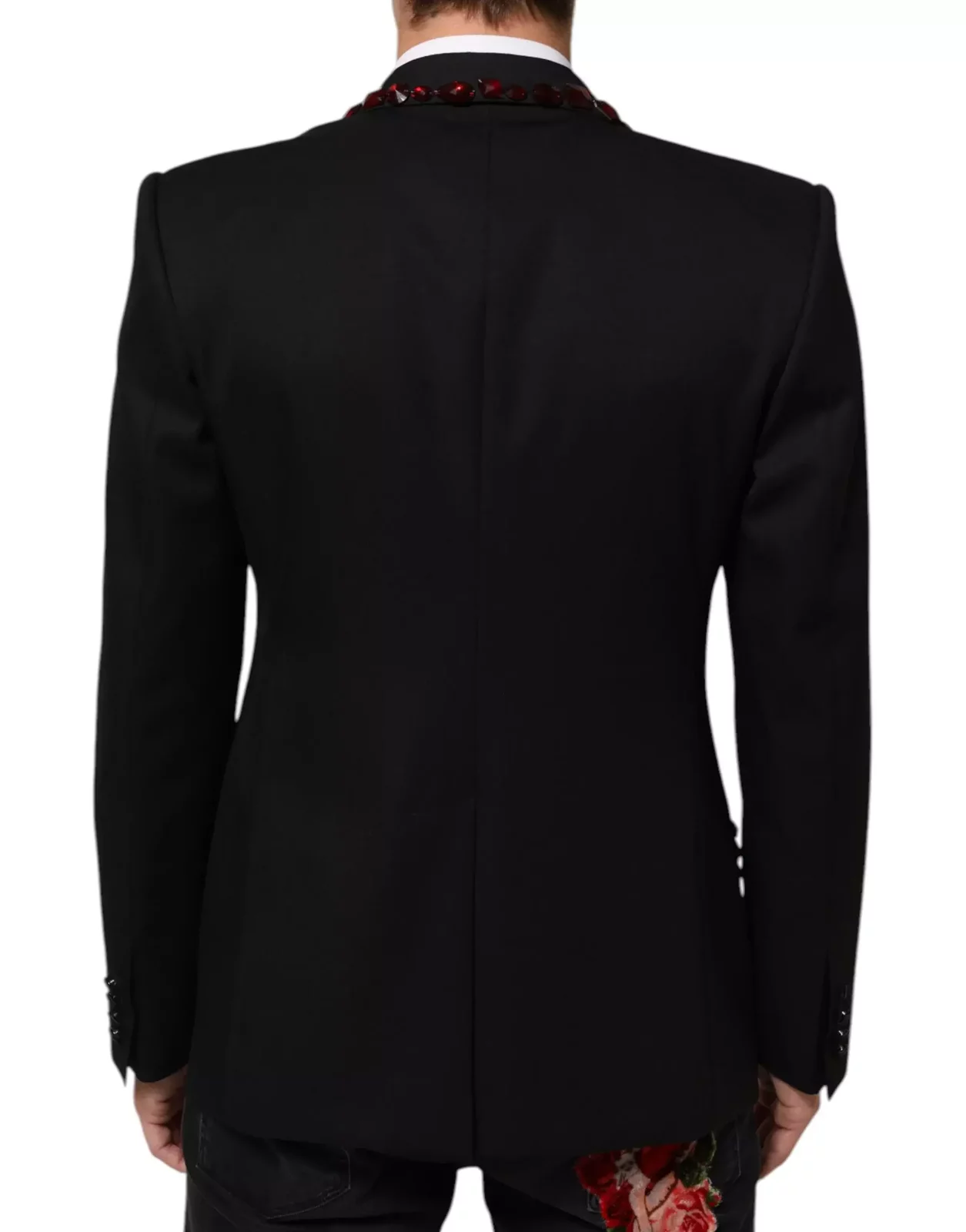 Crystal Embellished Blazer with SICILIA Detailing - Black / IT50 | L