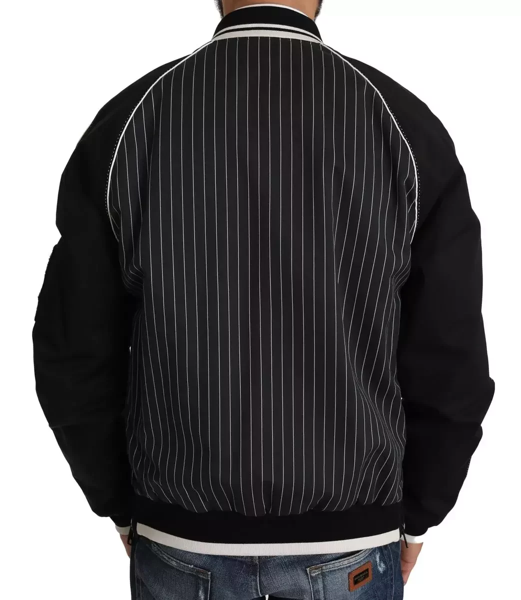 Pinstripe Bomber Jacket JKT2241 - Black / IT52 | XL