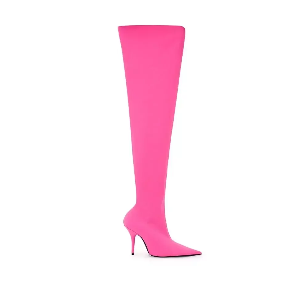 Knife Stretch Boots Pink Stilettos - Pink / EU39/US8.5
