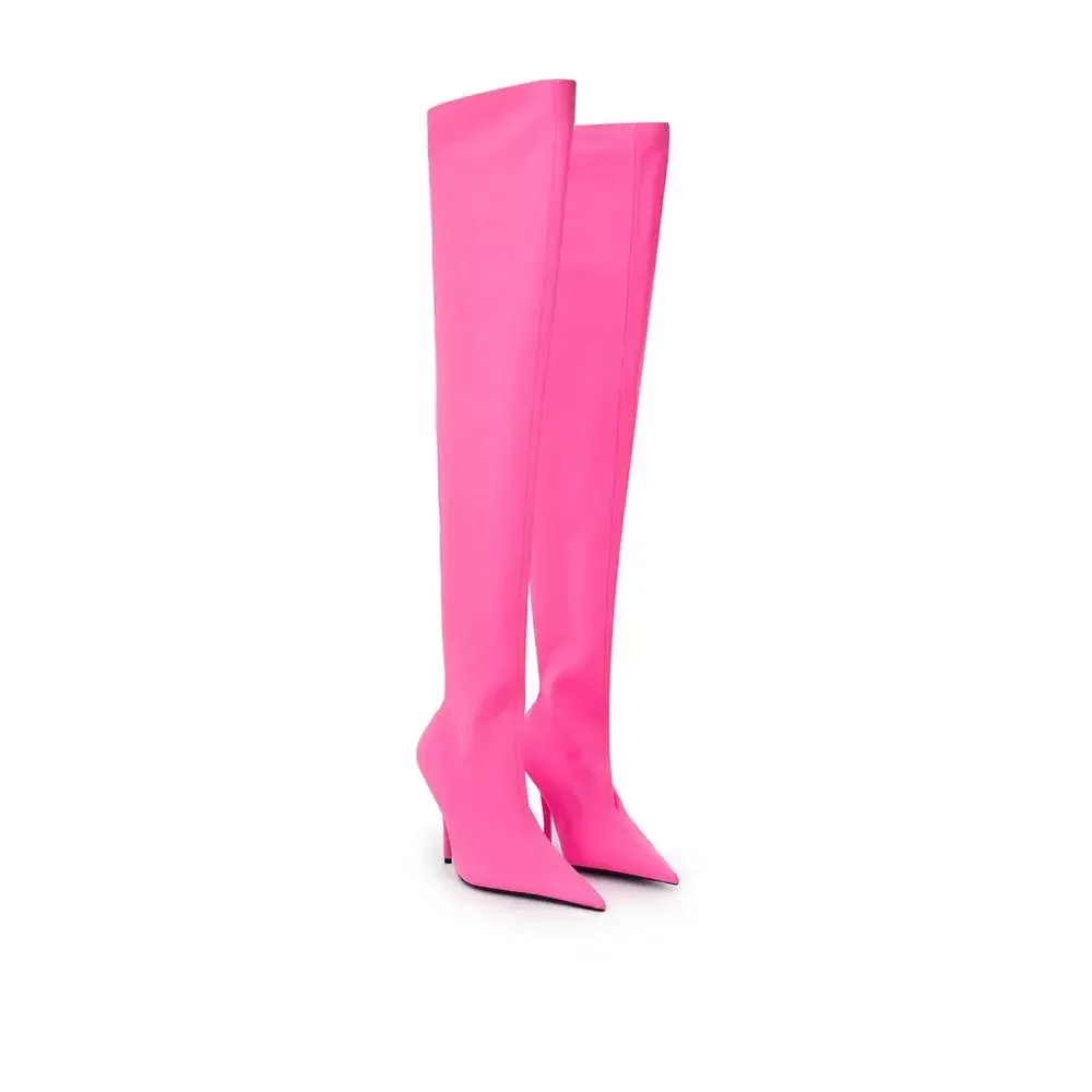 Knife Stretch Boots Pink Stilettos - Pink / EU39/US8.5