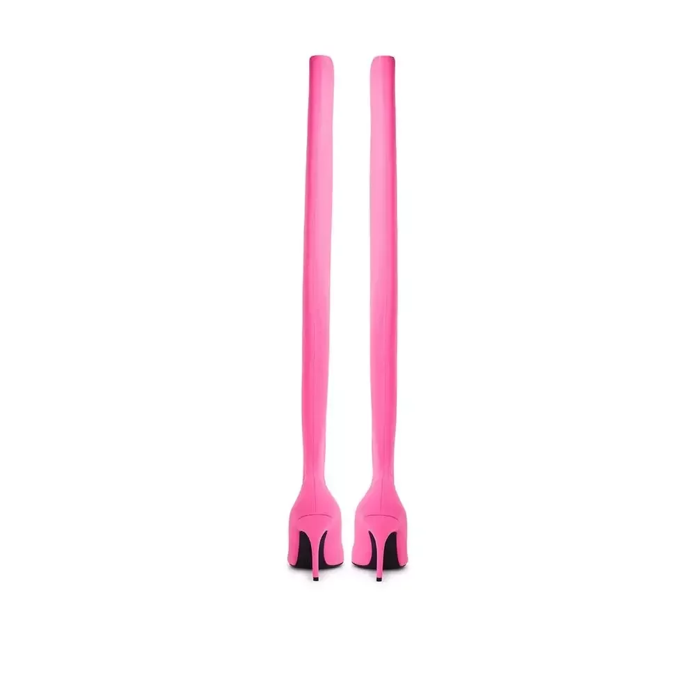 Knife Stretch Boots Pink Stilettos - Pink / EU39/US8.5