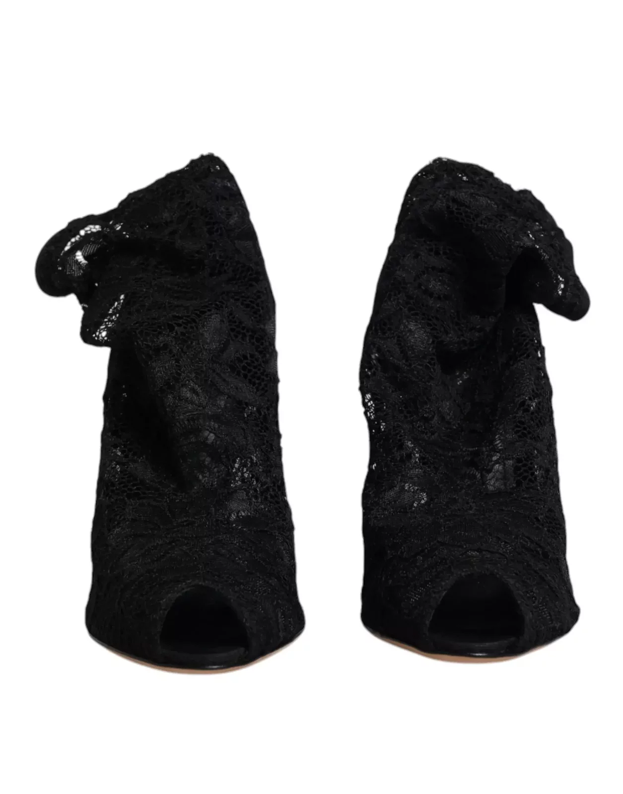 Lace Peep Toe Pumps Black Style - Black / EU37/US7