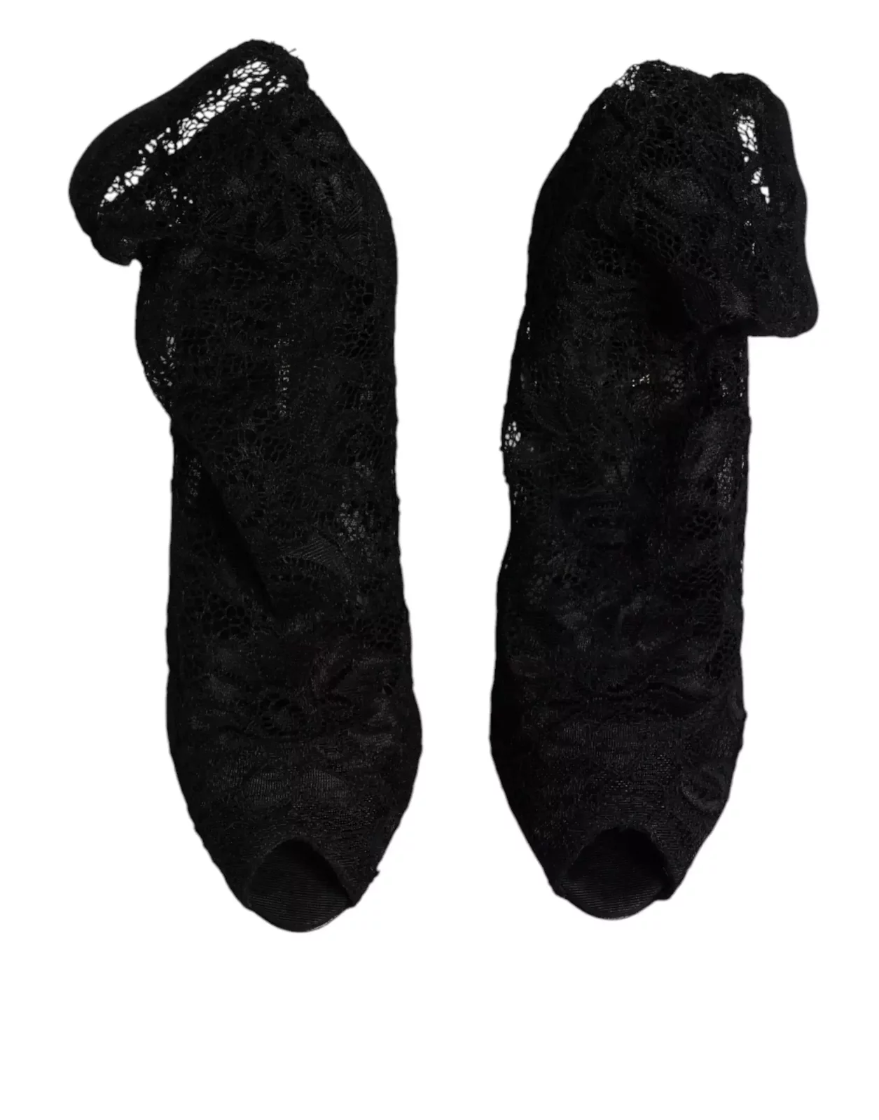 Lace Peep Toe Pumps Black Style - Black / EU37/US7
