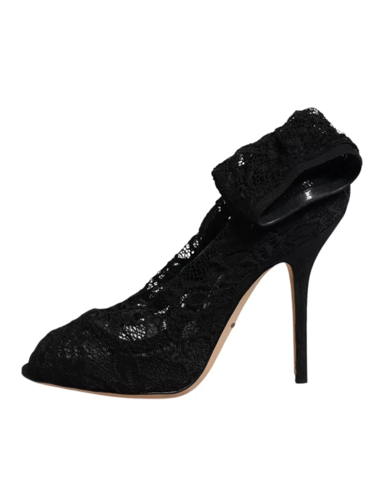 Lace Peep Toe Pumps Black Style - Black / EU37/US7