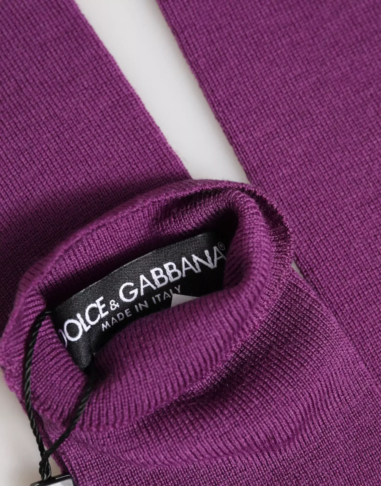 Wool Fingerless Elbow Length Gloves - Purple / One Size