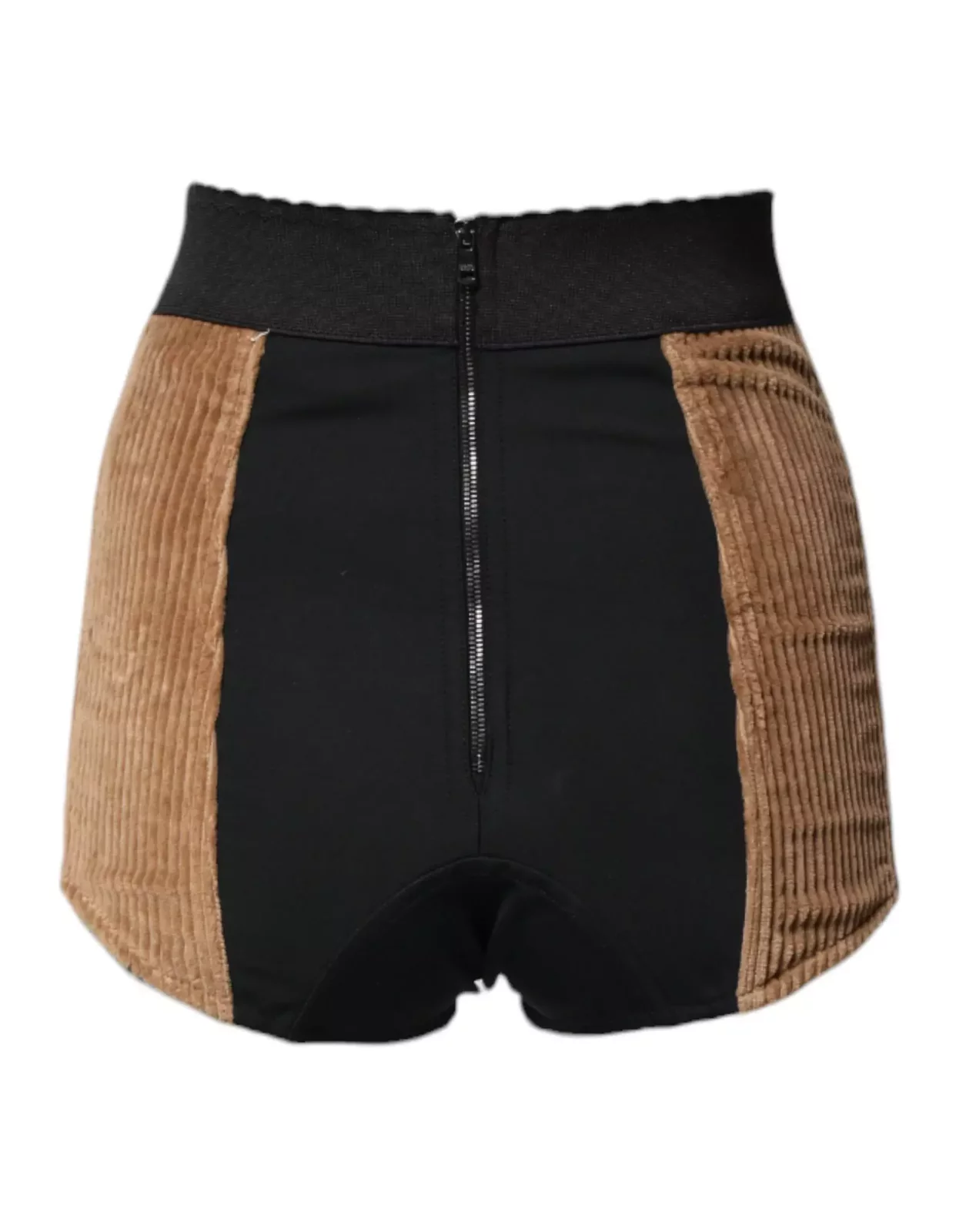 High Waisted Cotton Hot Pants Shorts - Brown / IT40|S
