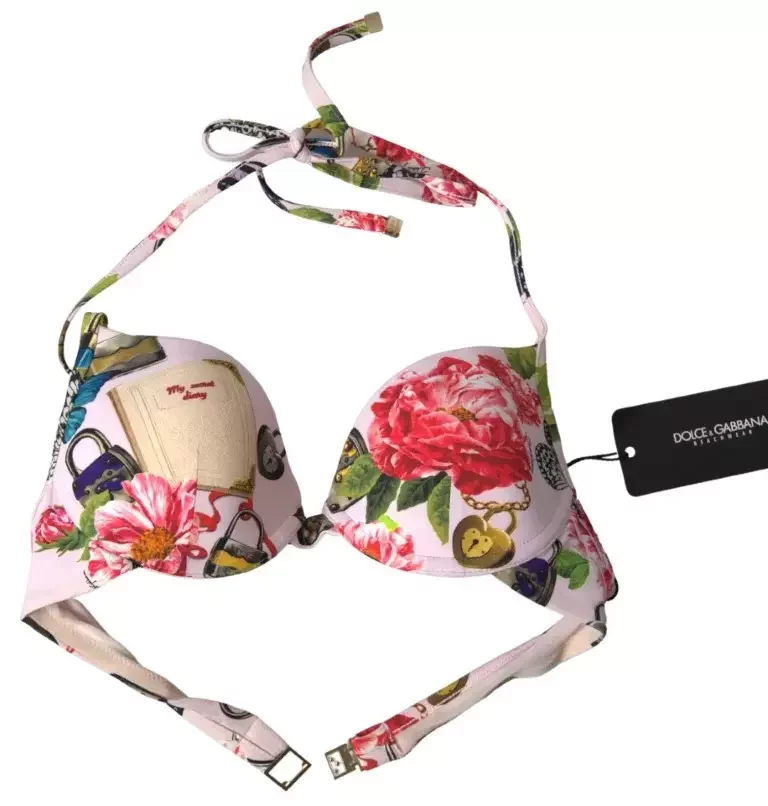Floral Padded Bikini Top - Sunset Orange / IT3 | M