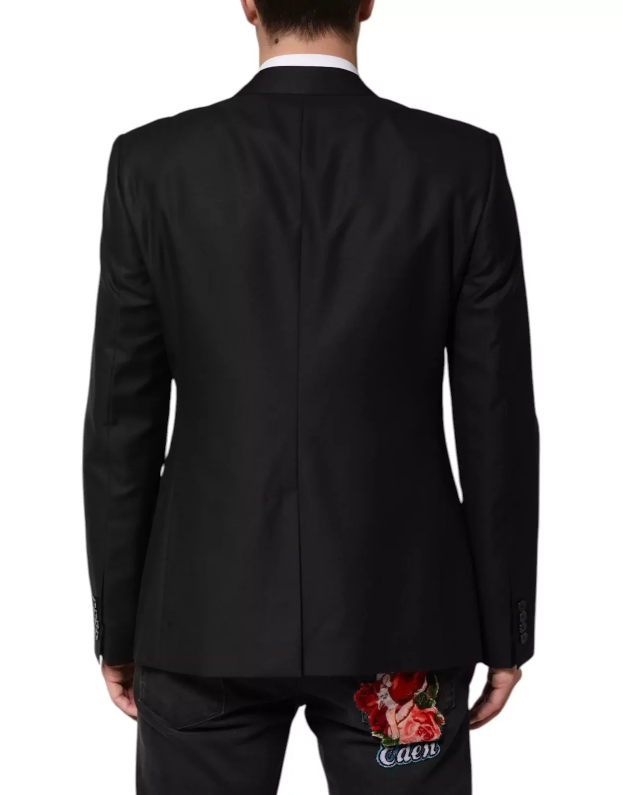 Single Breasted Wool Blazer with Two Button Closure - Black / IT52 | XL