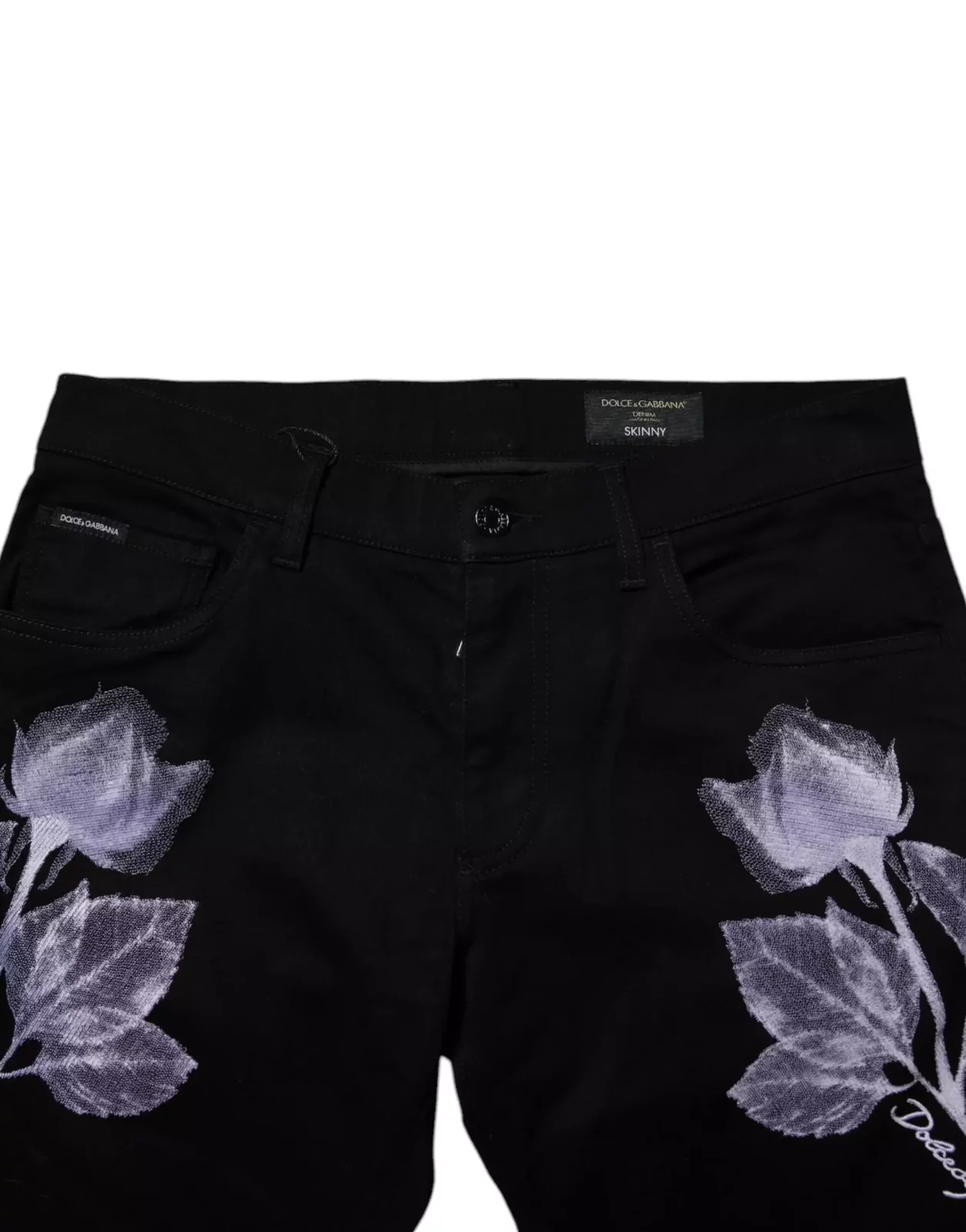 Rose Print Casual Pants - Black / IT48 | M