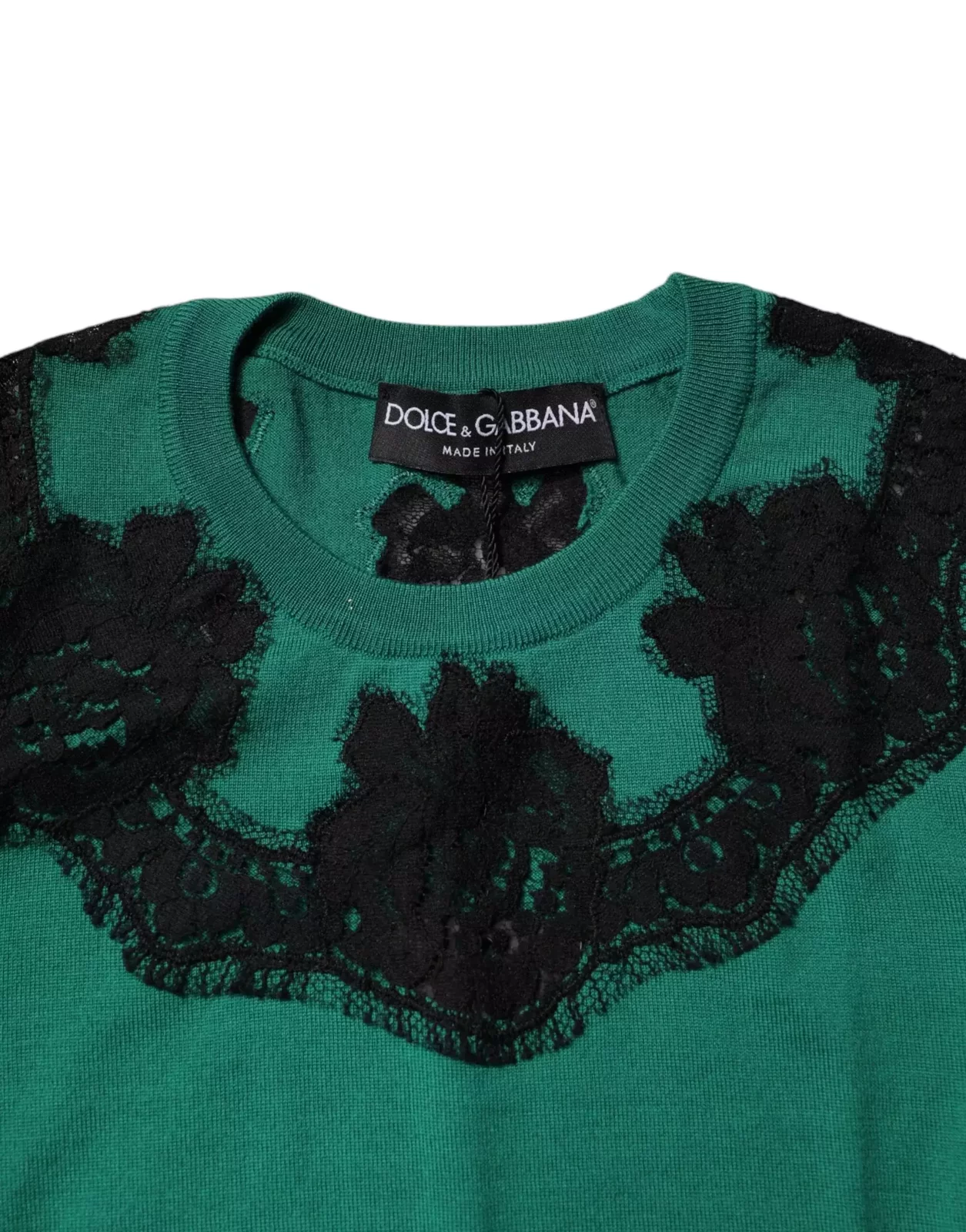 LaceTrim Sleeveless Knit Top - Green / IT36|XXS