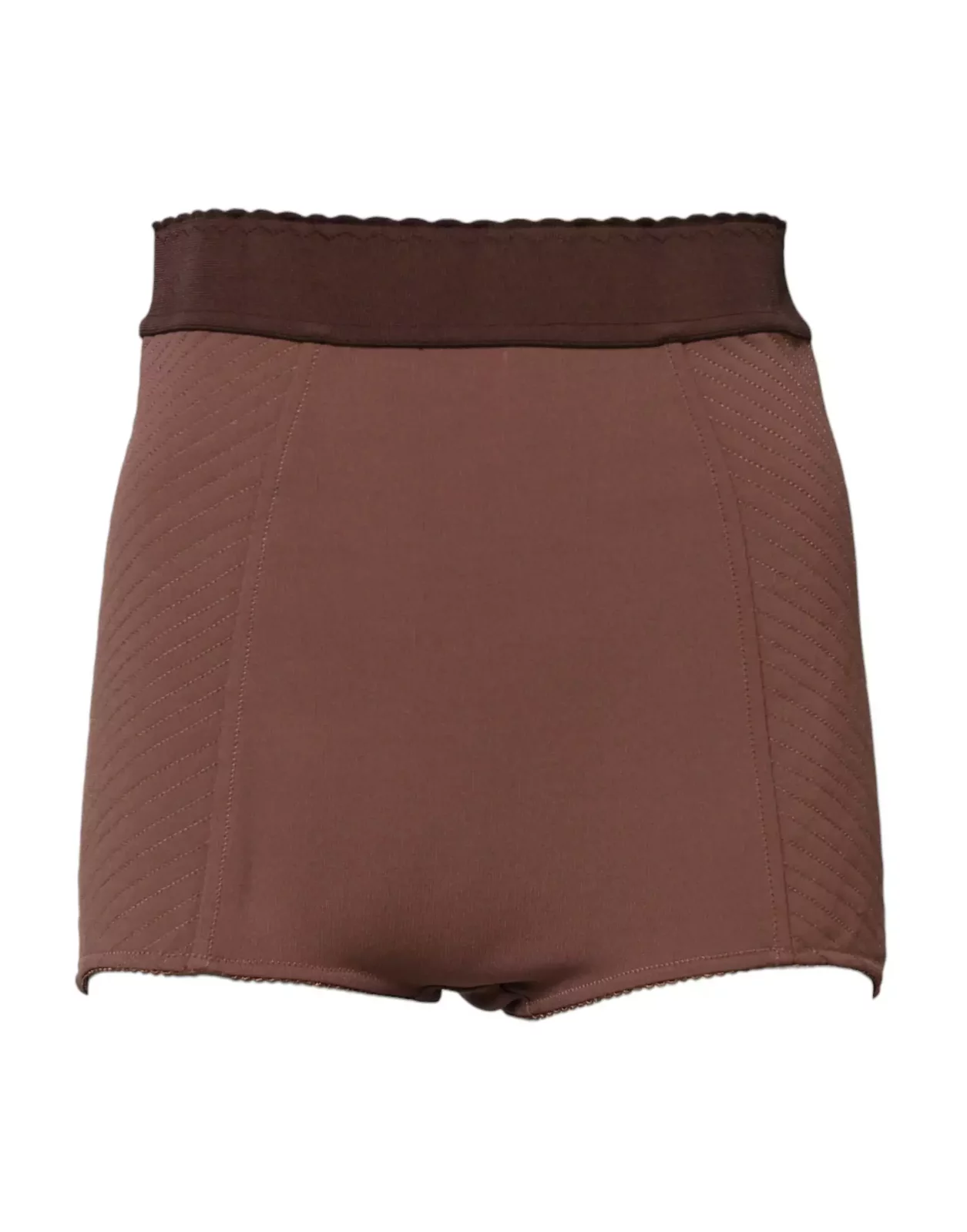 High Waisted Viscose Hot Pants Shorts - Brown / IT40|S
