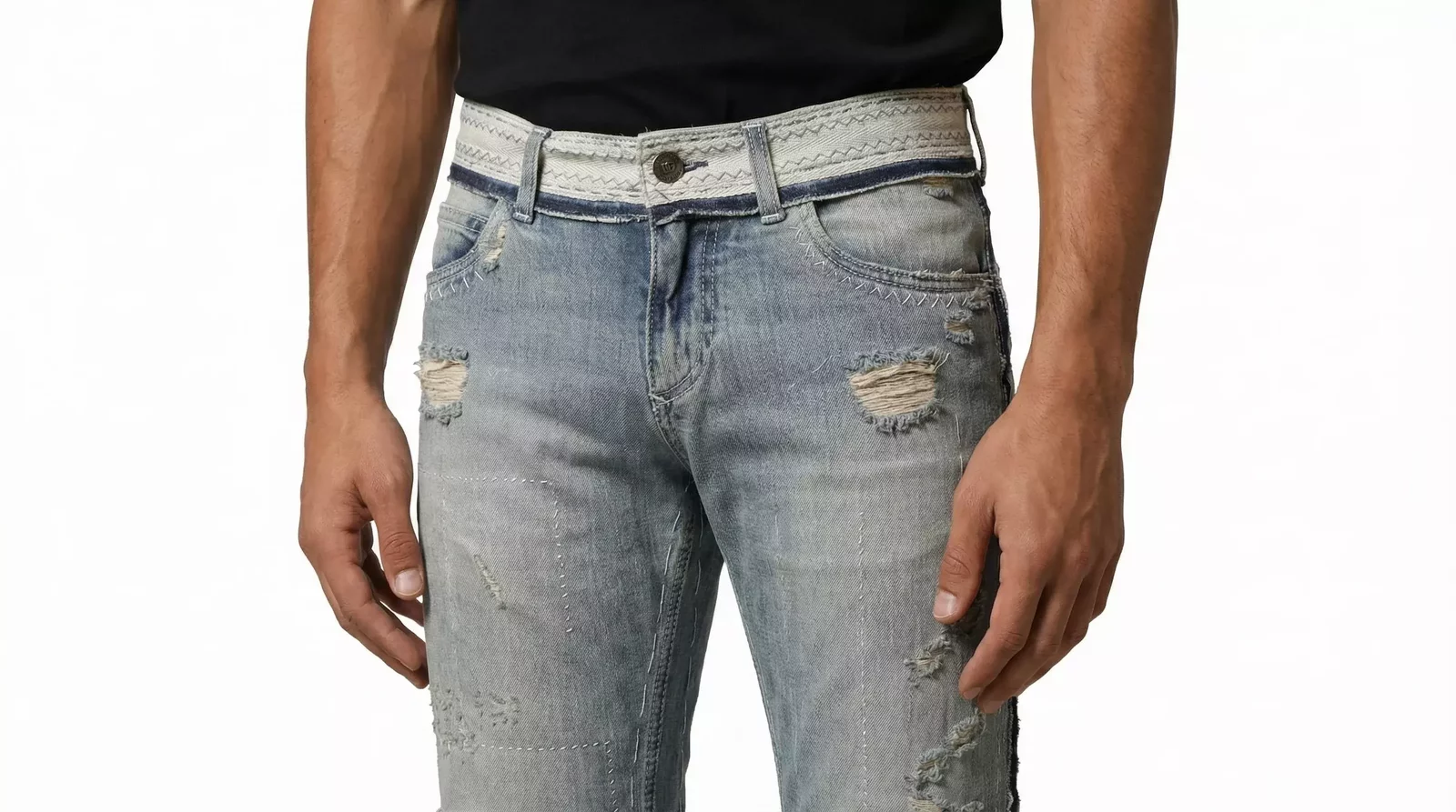 Distressed Denim Jeans - Blue / IT44 | XS