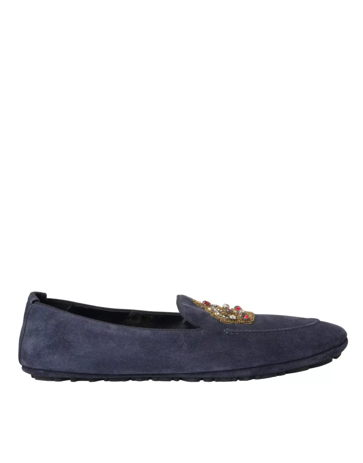 Embellished Suede Loafers - Blue / EU40/US7