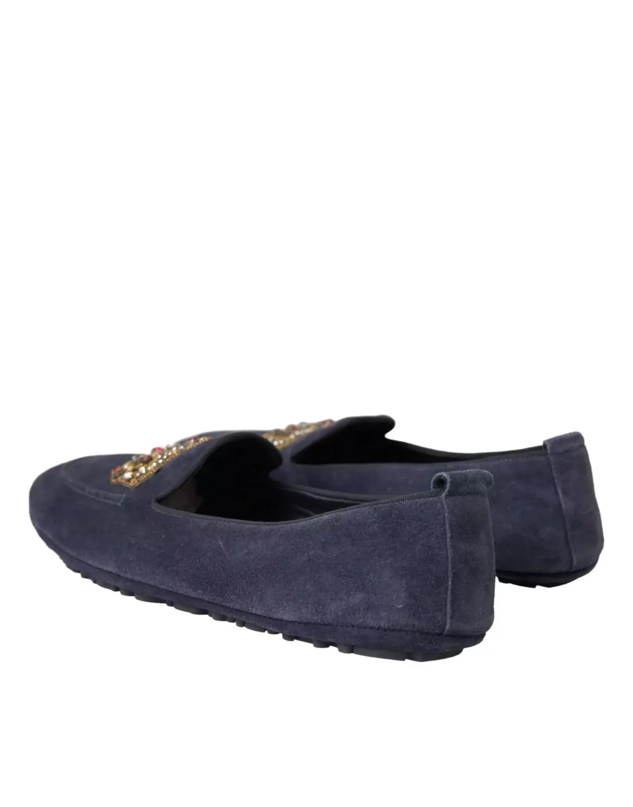 Embellished Suede Loafers - Blue / EU40/US7