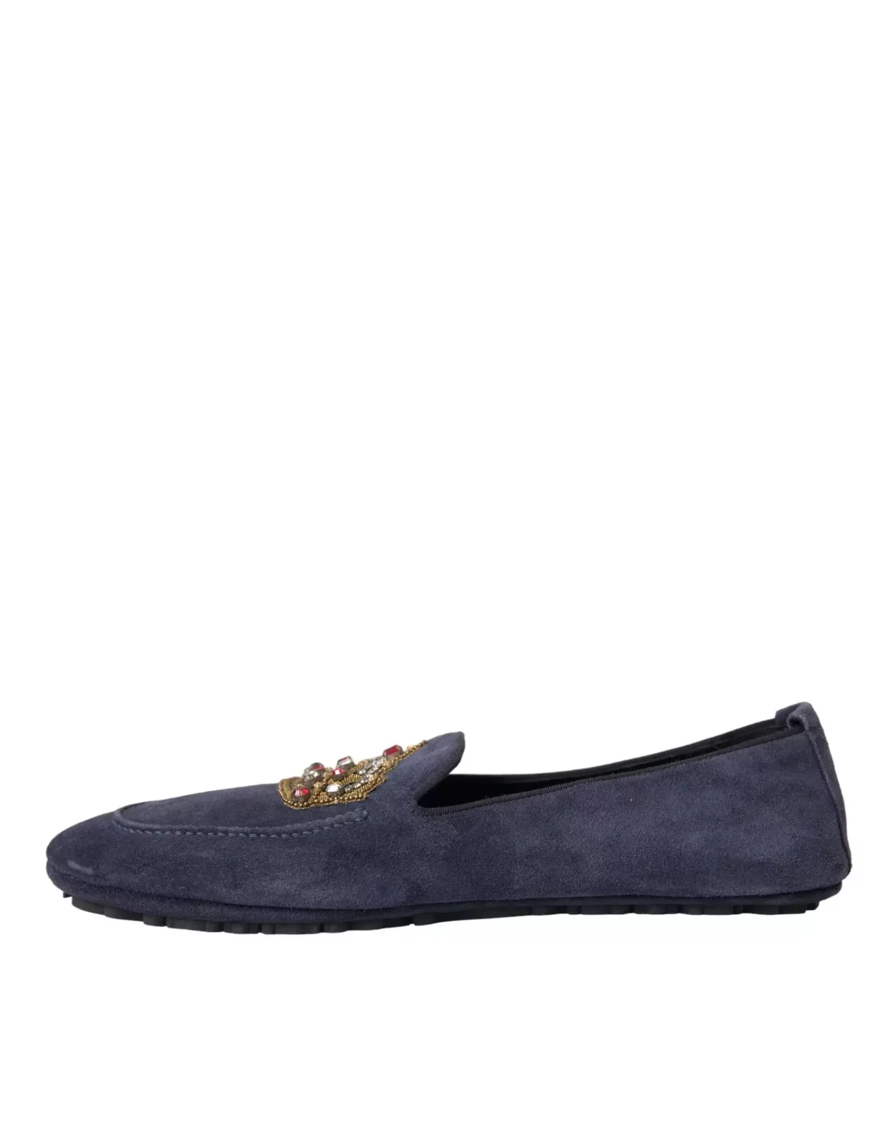 Embellished Suede Loafers - Blue / EU40/US7