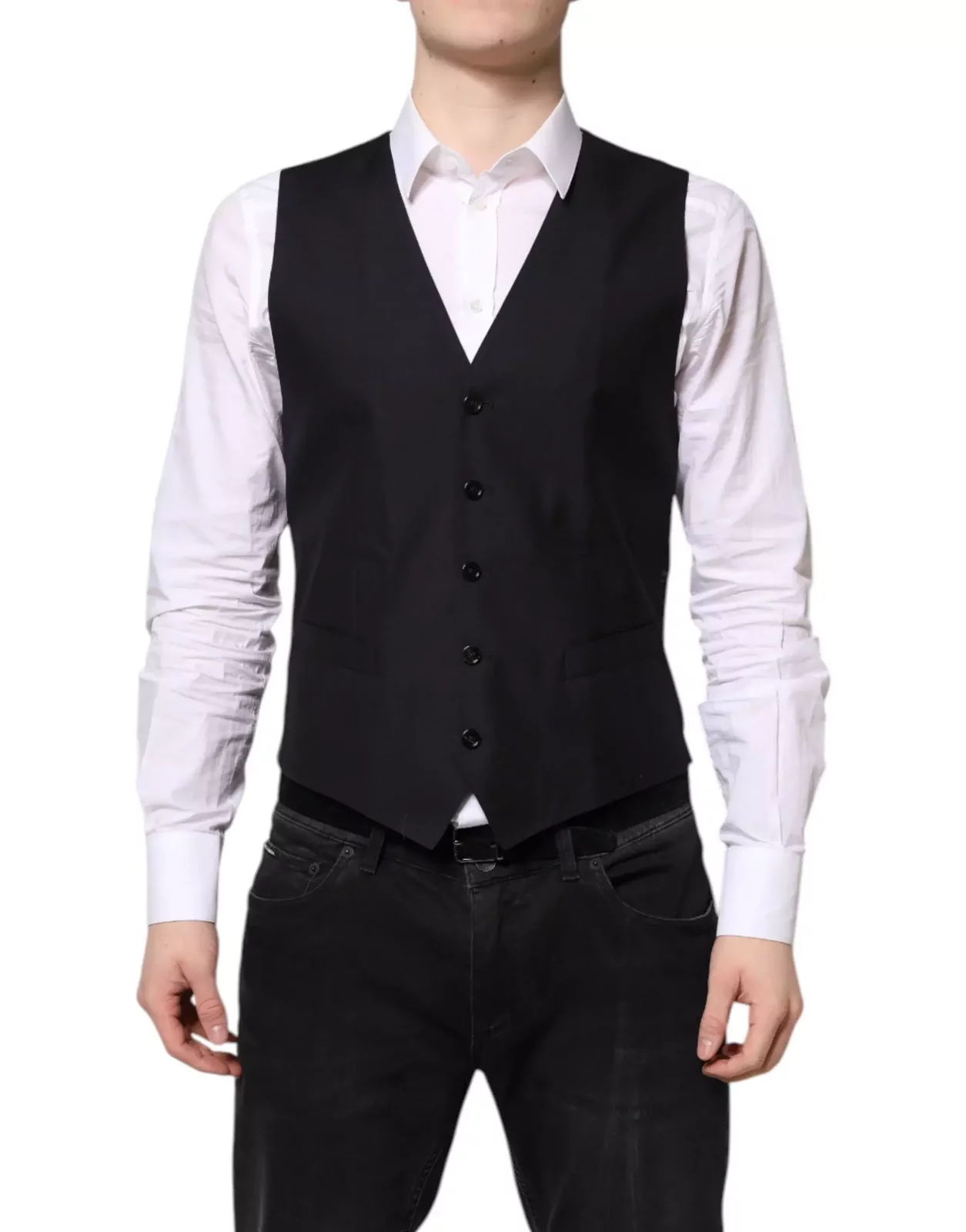 Men Tailored Formal Vest - Black / IT48 | M