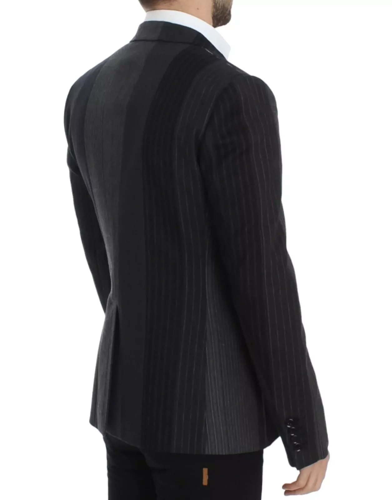 Double Breasted Pinstripe Blazer - Gray / IT48 | M