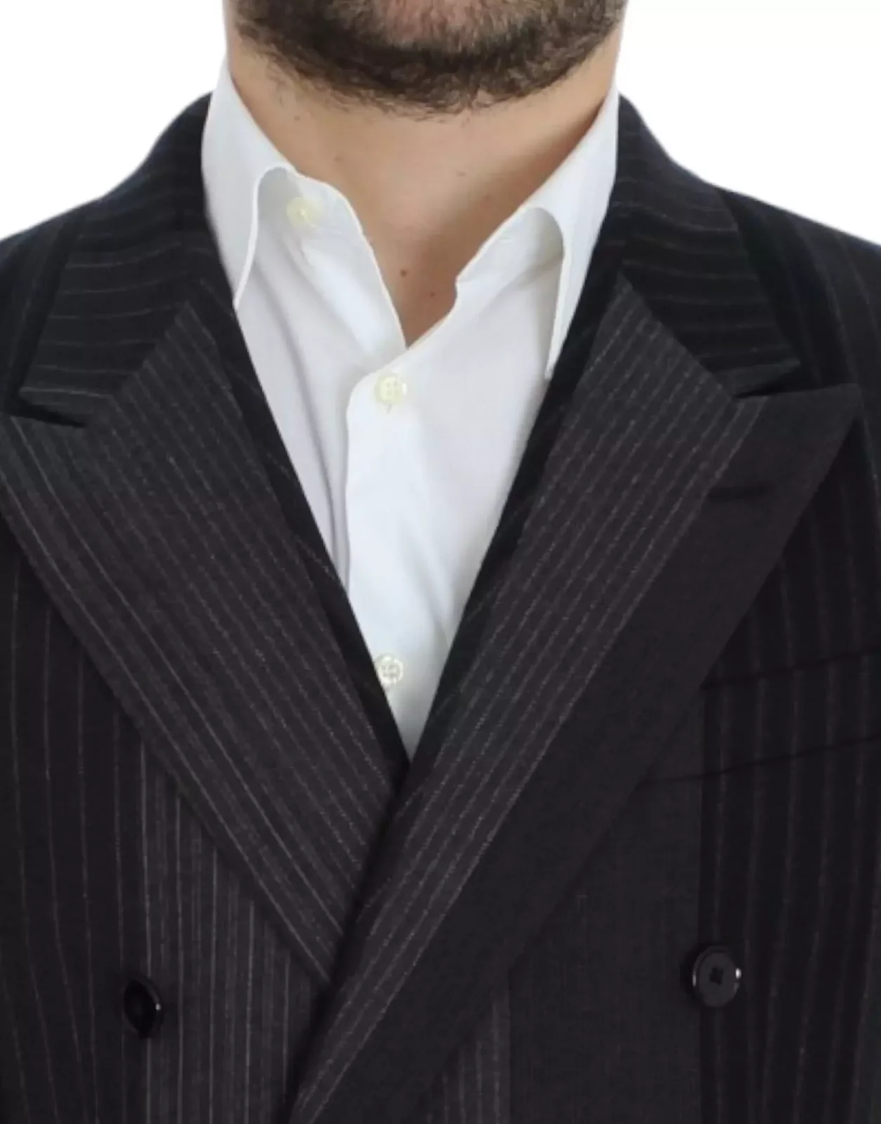 Double Breasted Pinstripe Blazer - Gray / IT48 | M