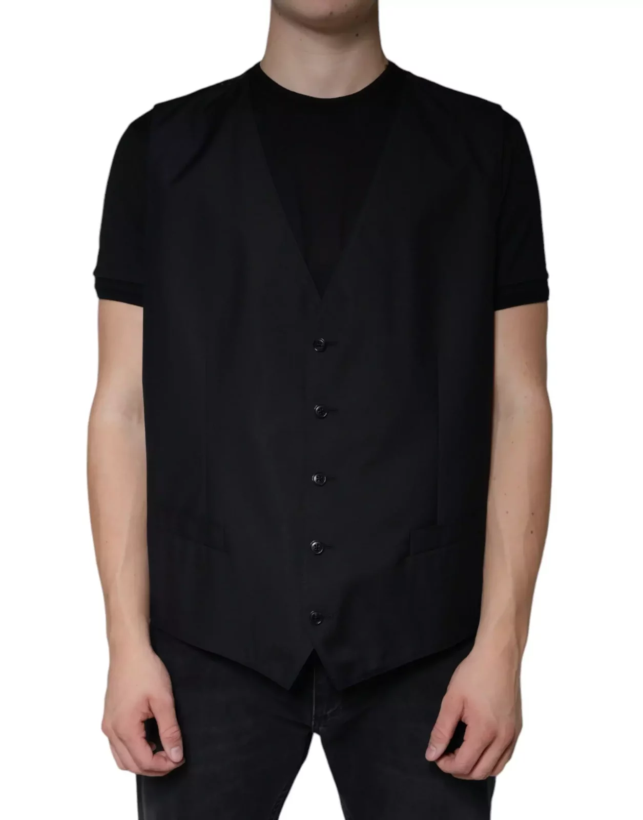 Classic Wool Vest Black - Black / IT60 | 3XL
