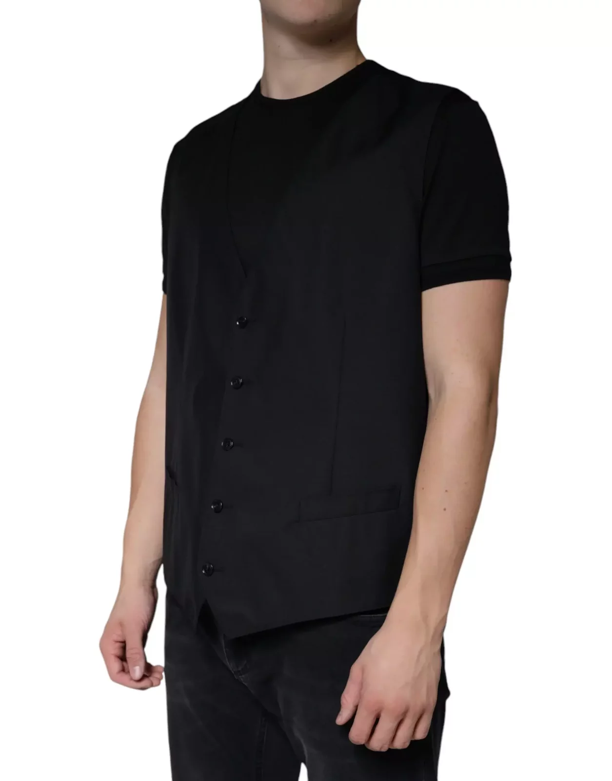Classic Wool Vest Black - Black / IT60 | 3XL