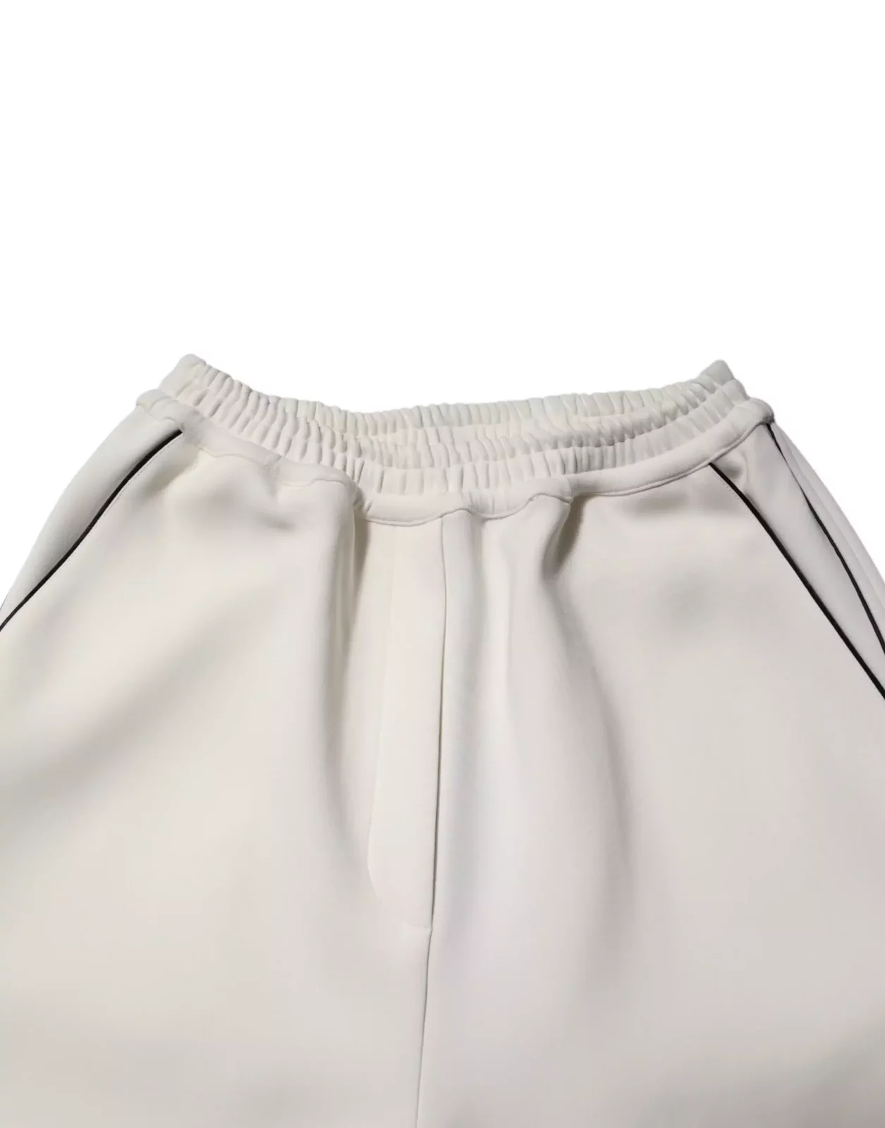 Wide Leg Pull On Viscose Pants with Zipper Closure - White / IT40|S
