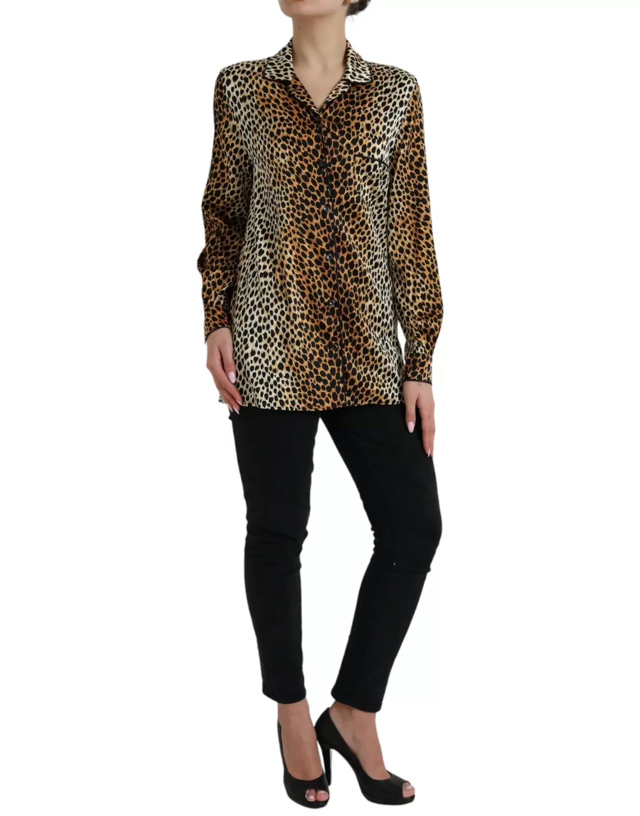 Leopard Print Silk Shirt TSH84784 - Brown / IT40|S