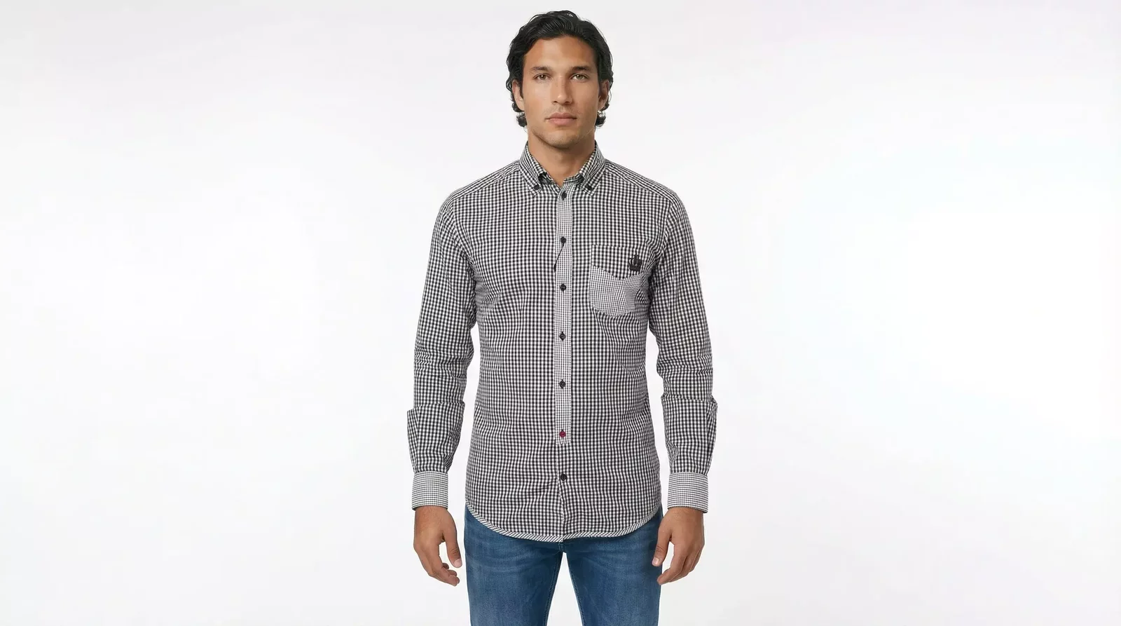 Gingham Check Shirt TSH5485 - Black / IT37 | XS
