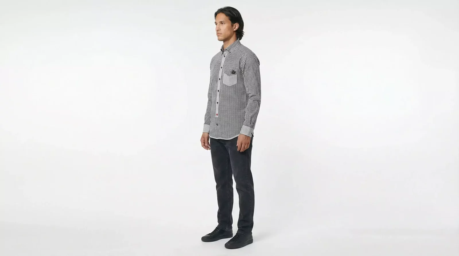 Gingham Check Shirt TSH5485 - Black / IT37 | XS
