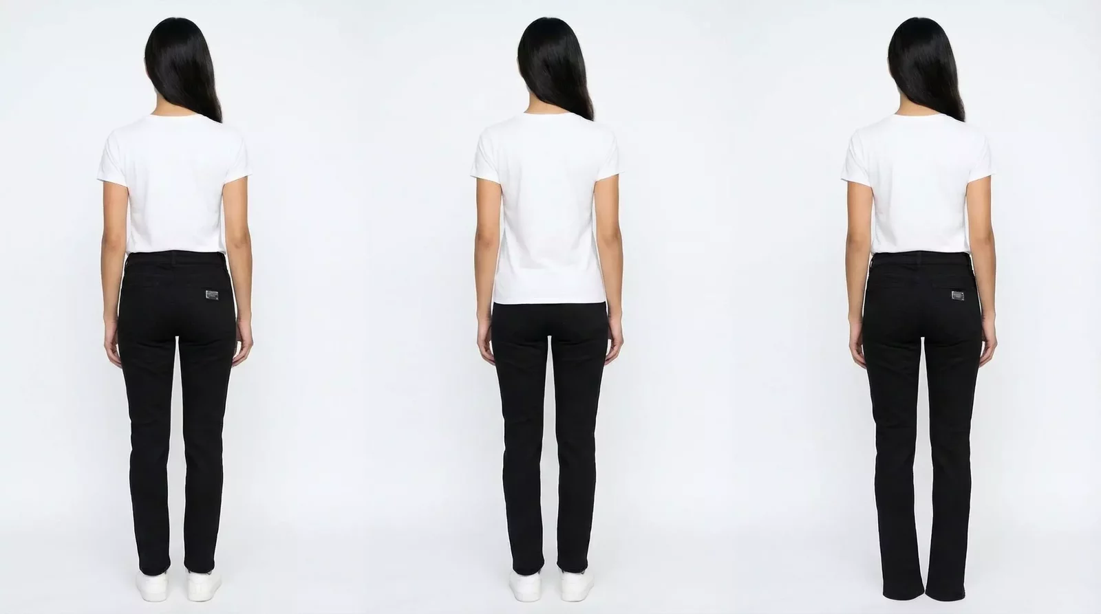 Skinny Mid Waist Denim Jeans with Zipper Closure - Black / IT42|M