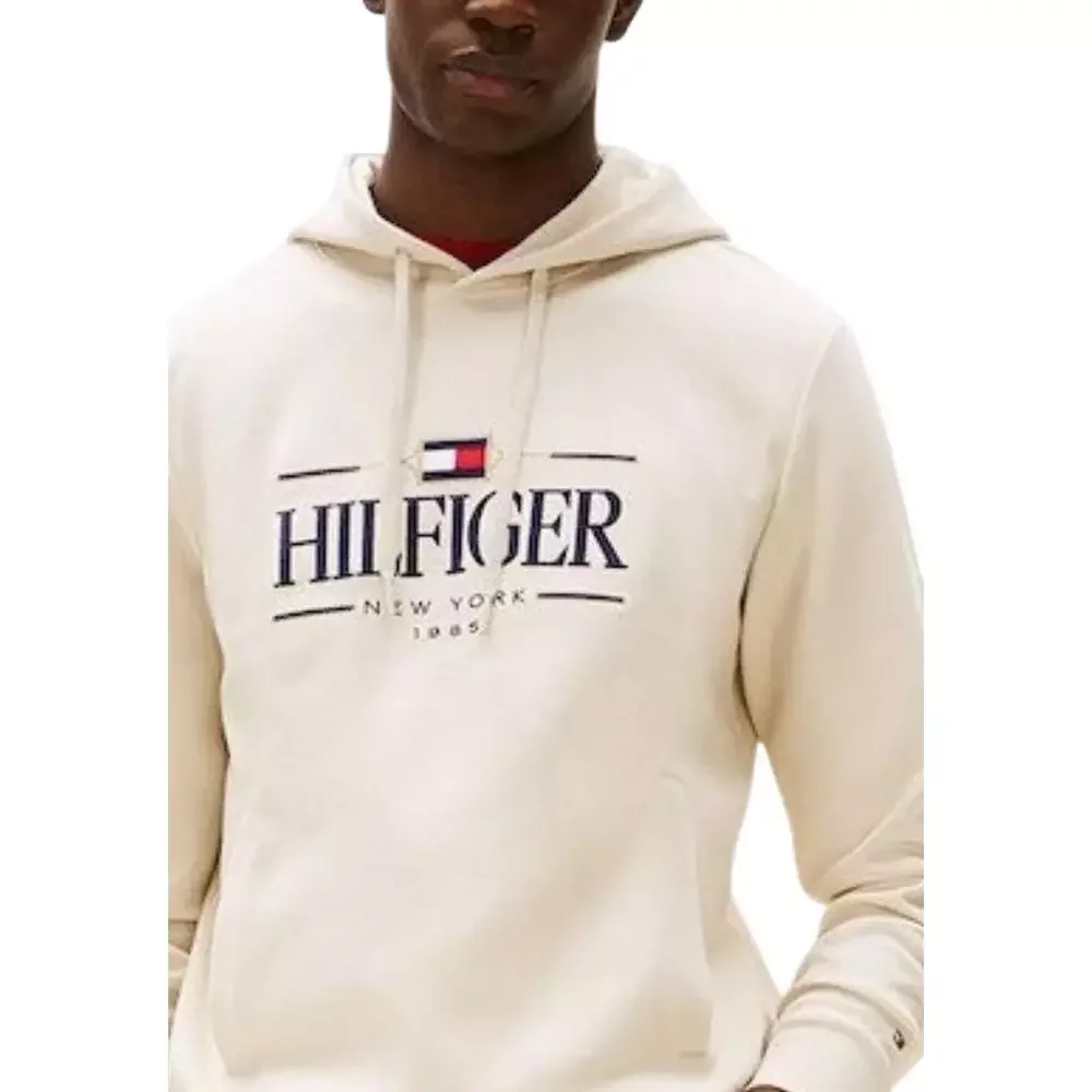 Tommy Hilfiger Men's Embroidered Logo Hoodie - Beige / IT54 | XXL