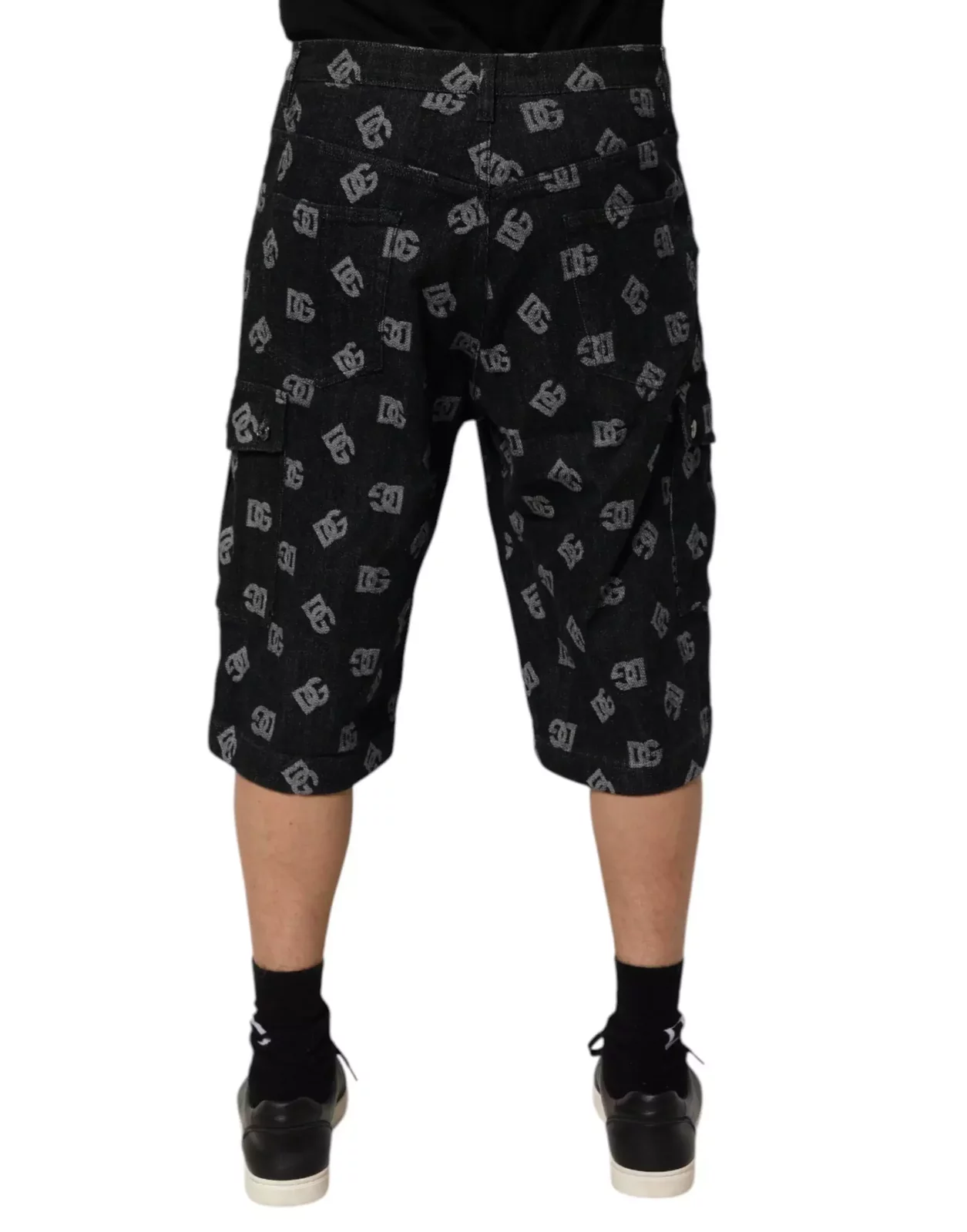 Monogram Denim Cargo Bermuda Shorts - Sky blue / IT48 | M