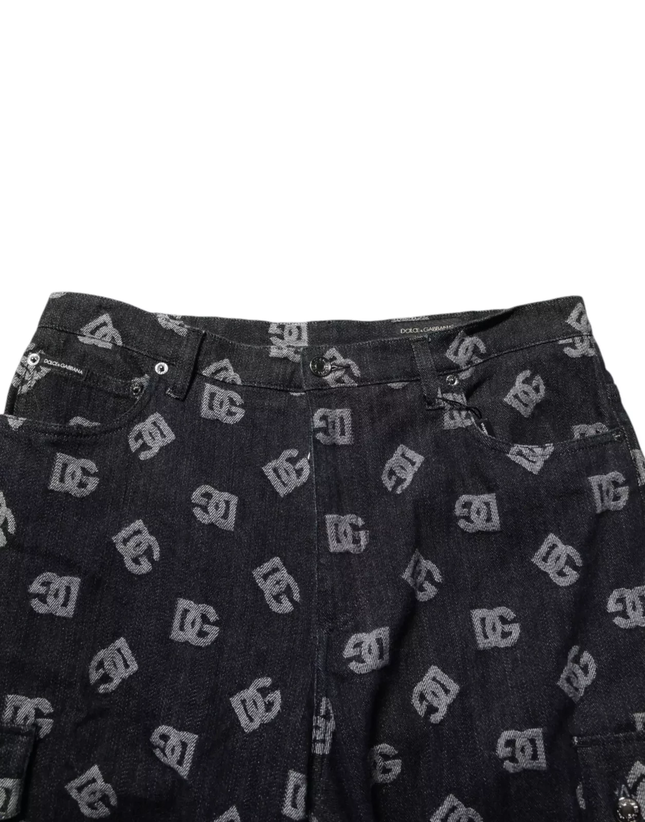 Monogram Denim Cargo Bermuda Shorts - Sky blue / IT48 | M