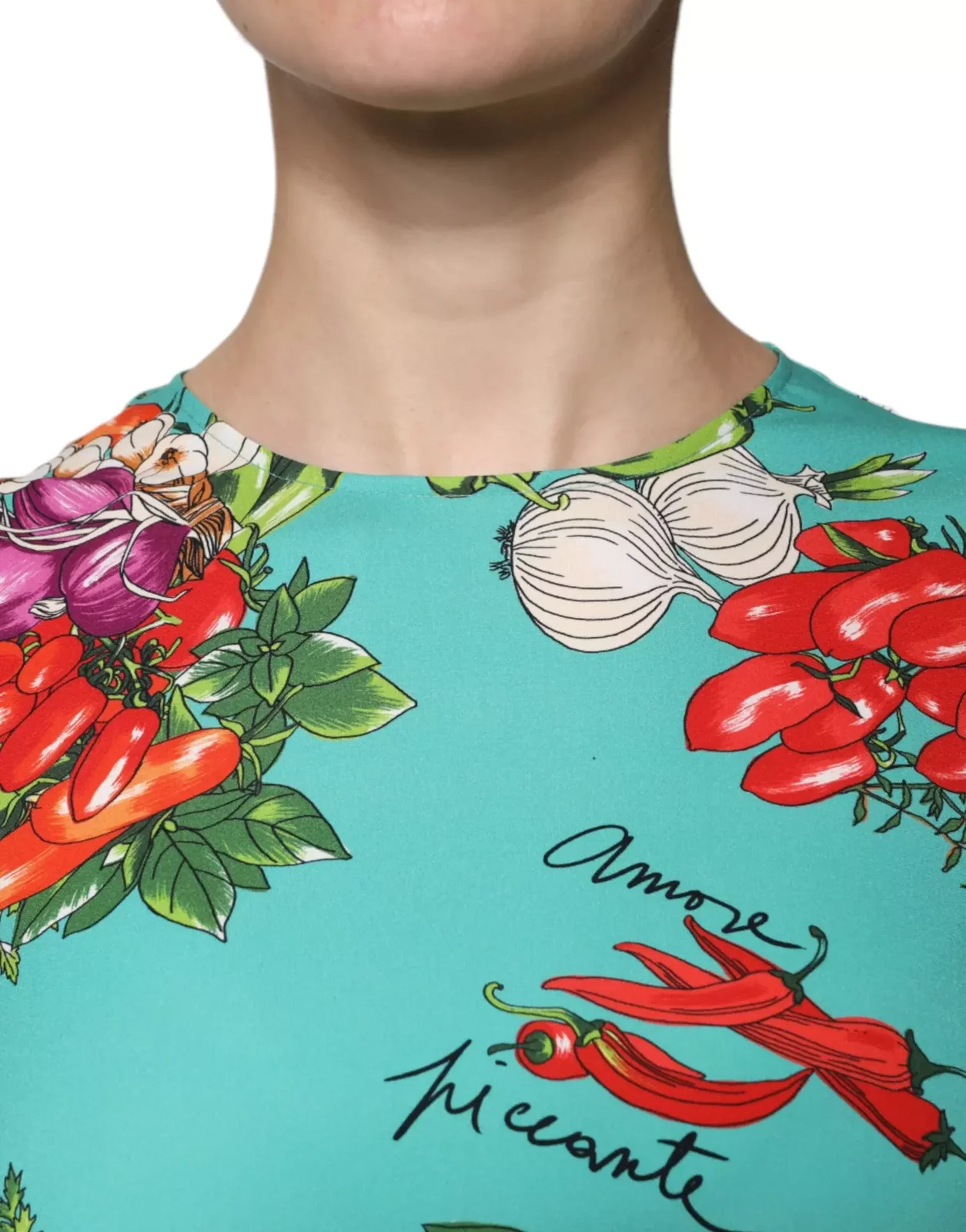 Vegetable Print Silk Top Sleeveless Blouse - Multicolor / IT38 | XS