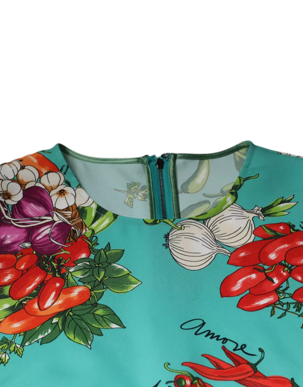 Vegetable Print Silk Top Sleeveless Blouse - Multicolor / IT38 | XS