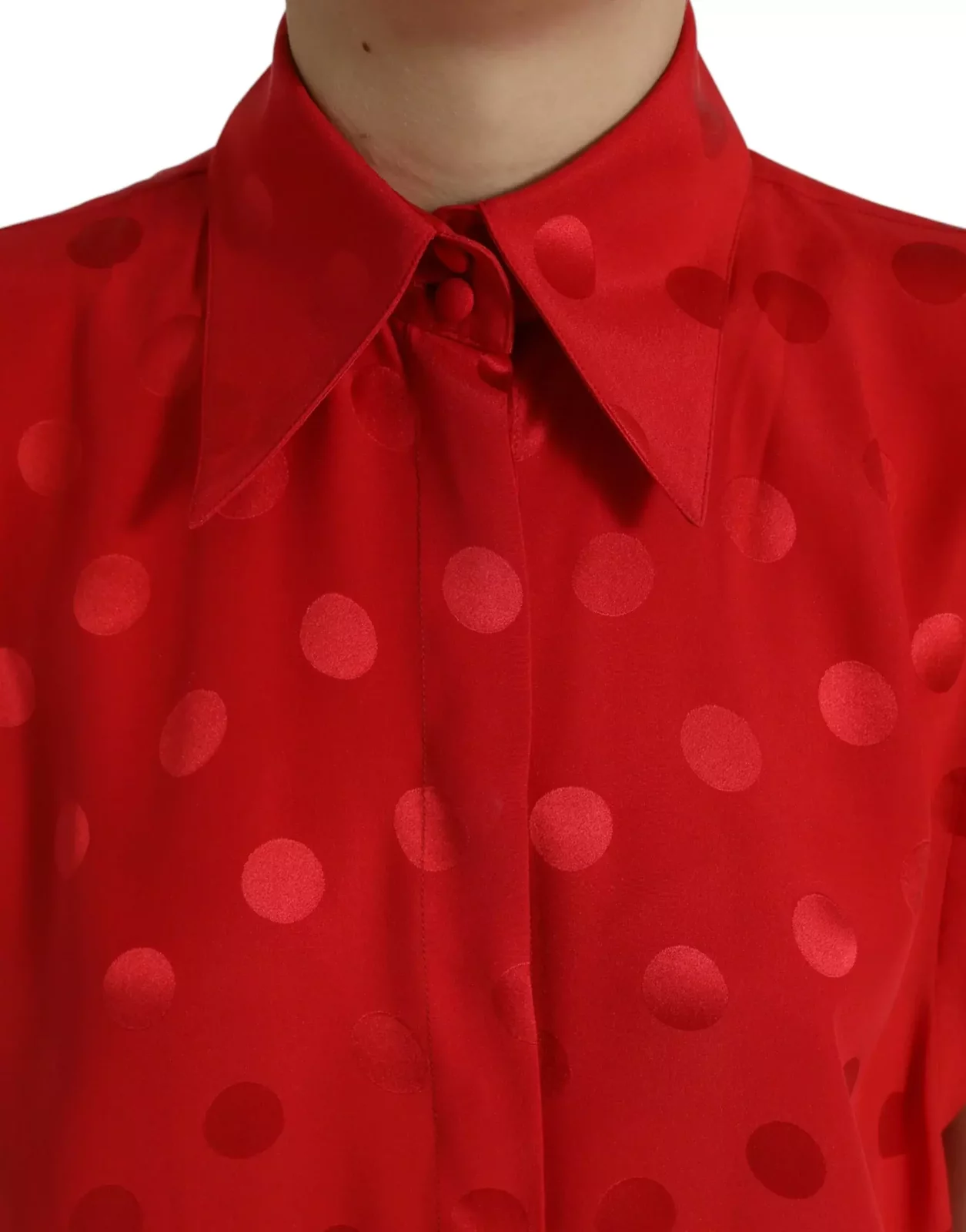 Dolce Gabbana Polka Dot Blouse Sleeveless Shirt - Red / IT40|S